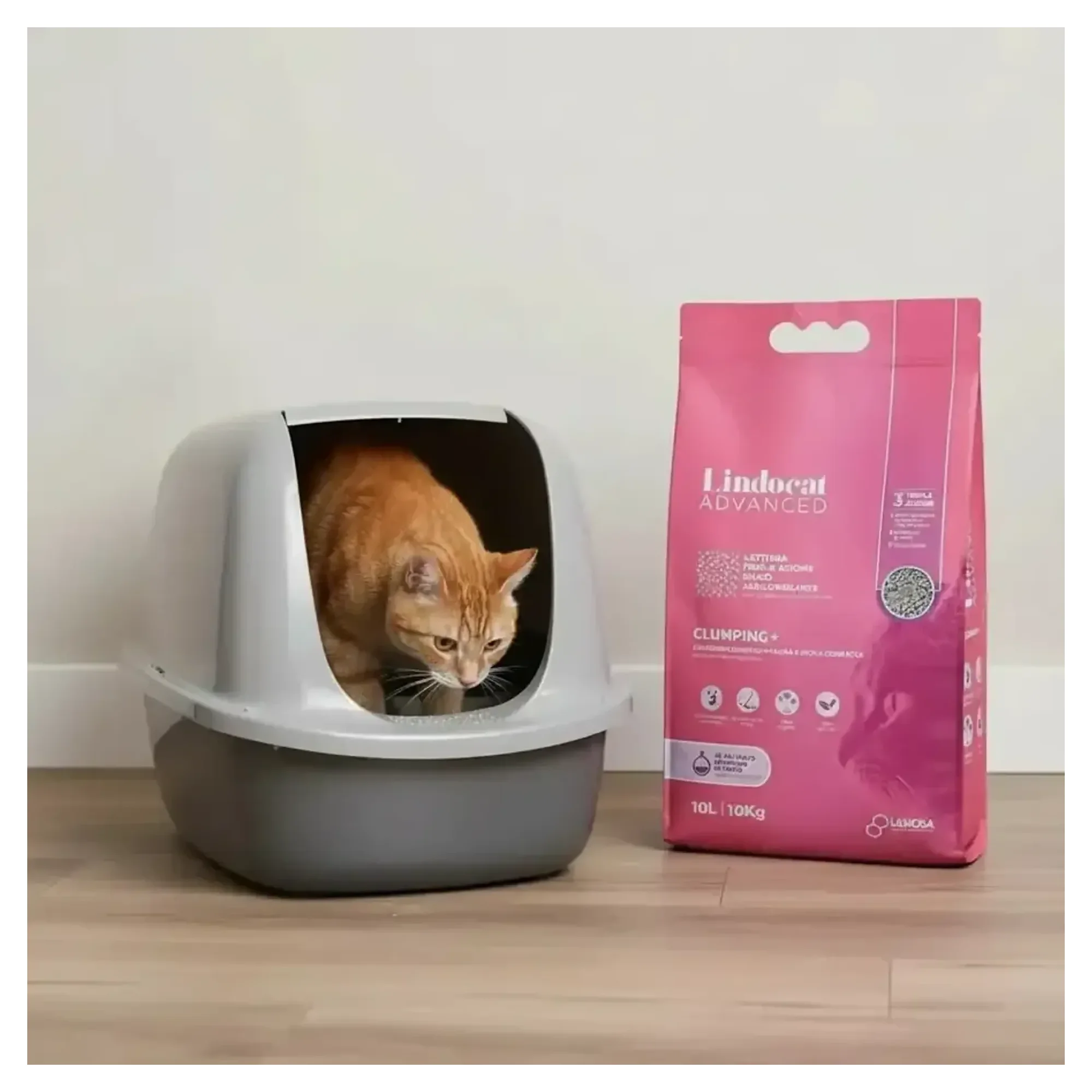 Lindocat Lindocat Advanced Bebek Pudrası Kokulu Ekstra Güçlü Topaklanan Kedi Kumu 10L — Kedi Tuvalet Ürünleri, 8 kg — Görsel 2
