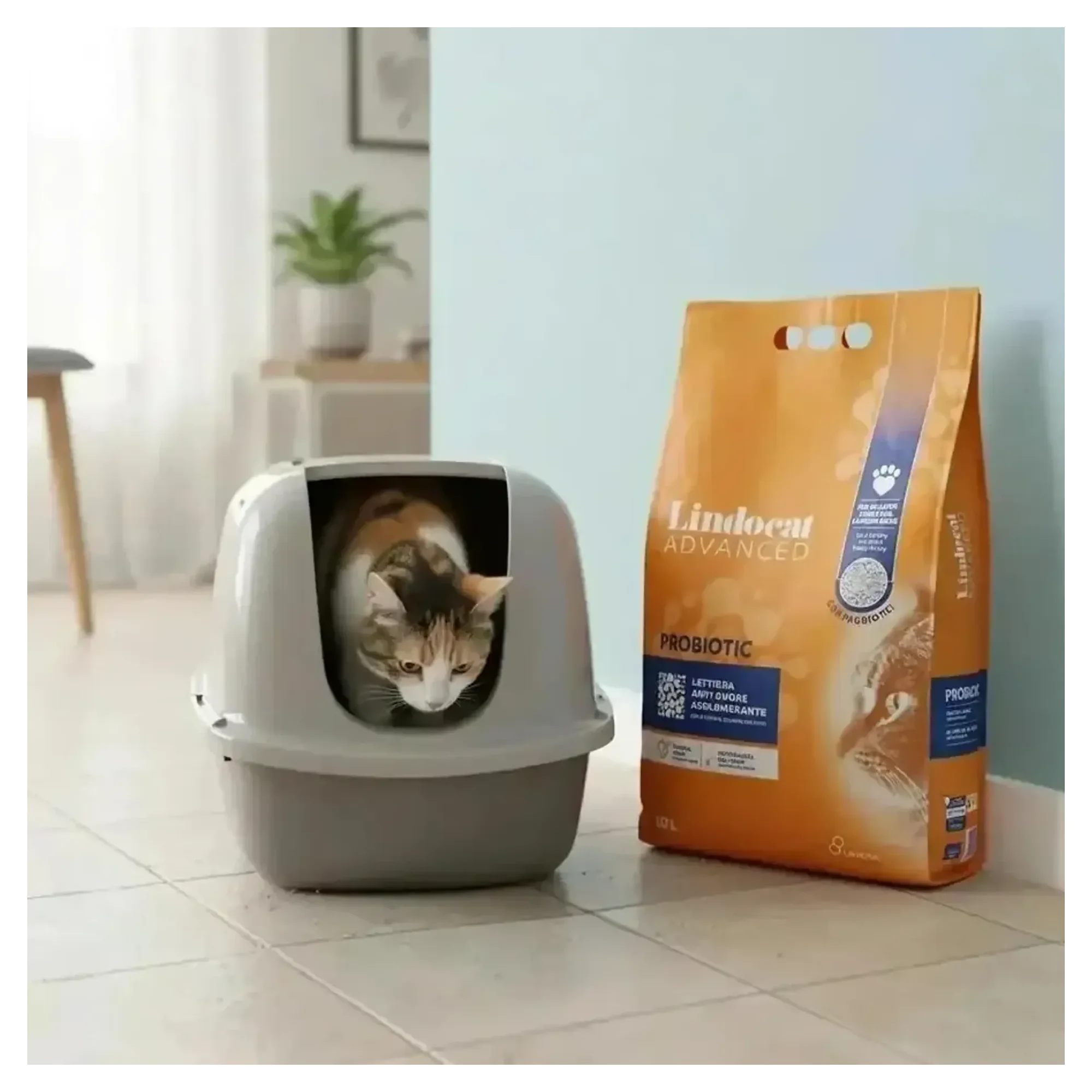 Lindocat Lindocat Advanced Probiotic Bakteri Önleyici Topaklanan Kedi Kumu 10 L — Kedi Tuvalet Ürünleri, 8 kg — Görsel 2