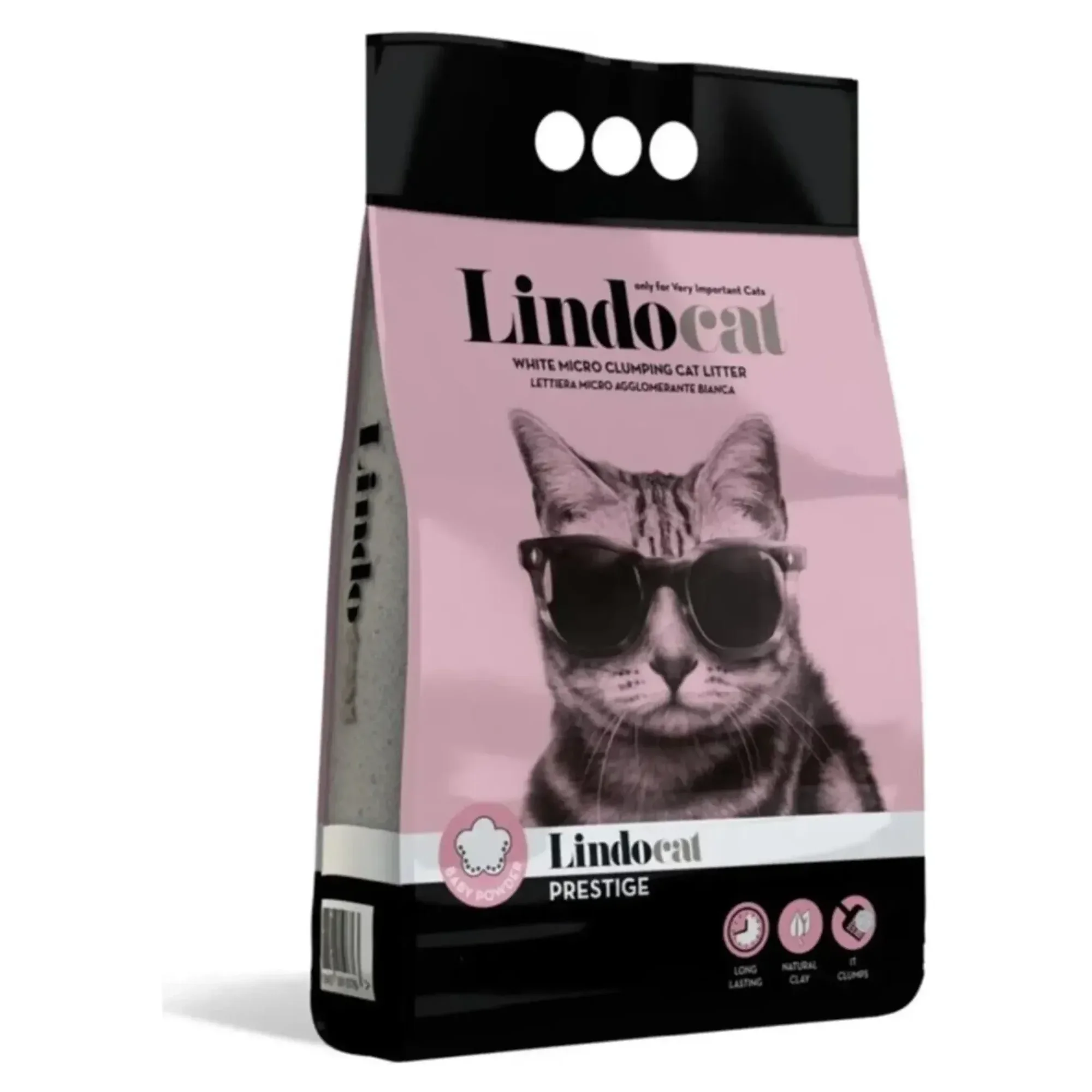 Lindocat Lindocat Prestige Pembe taneli ve Bebek Pudralı (Babypowder) Kedi Kumu 5L