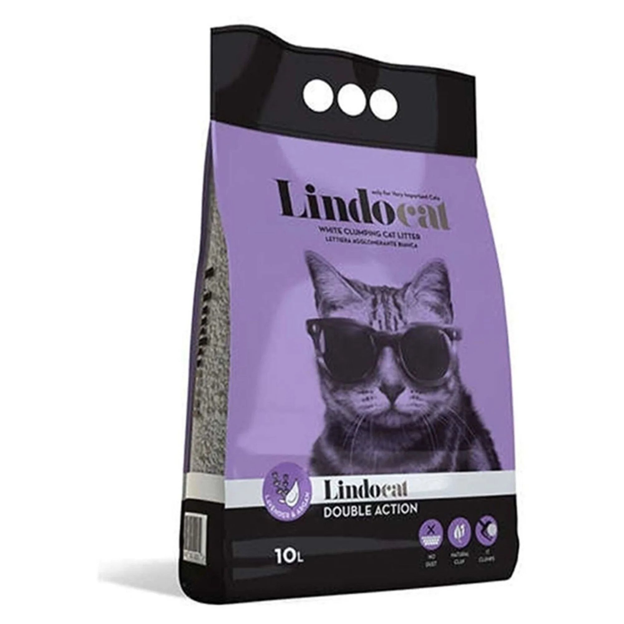 Lindocat Double Action Argan Yağı ve Lavanta Kokulu Topaklanan Kedi Kumu 10L