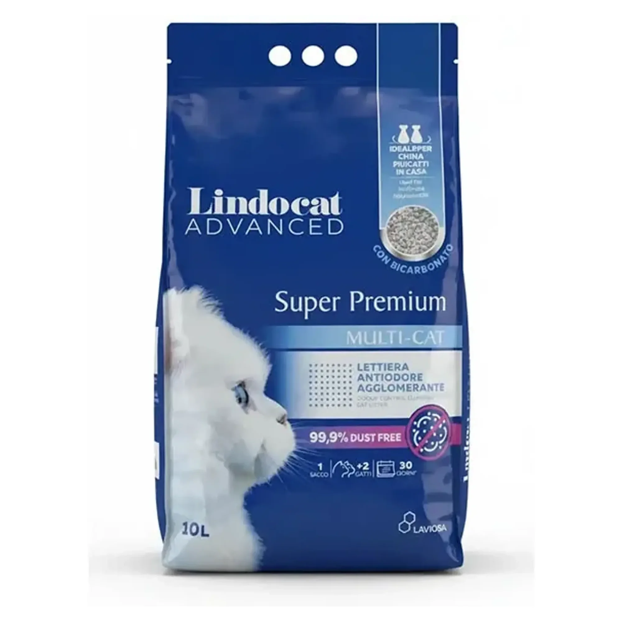 Lindocat Lindocat Super Premium Multicat Bikarbonatlı Koku Önleyici ve Extra Güçlü Topaklanan Kedi Kumu 10 L
