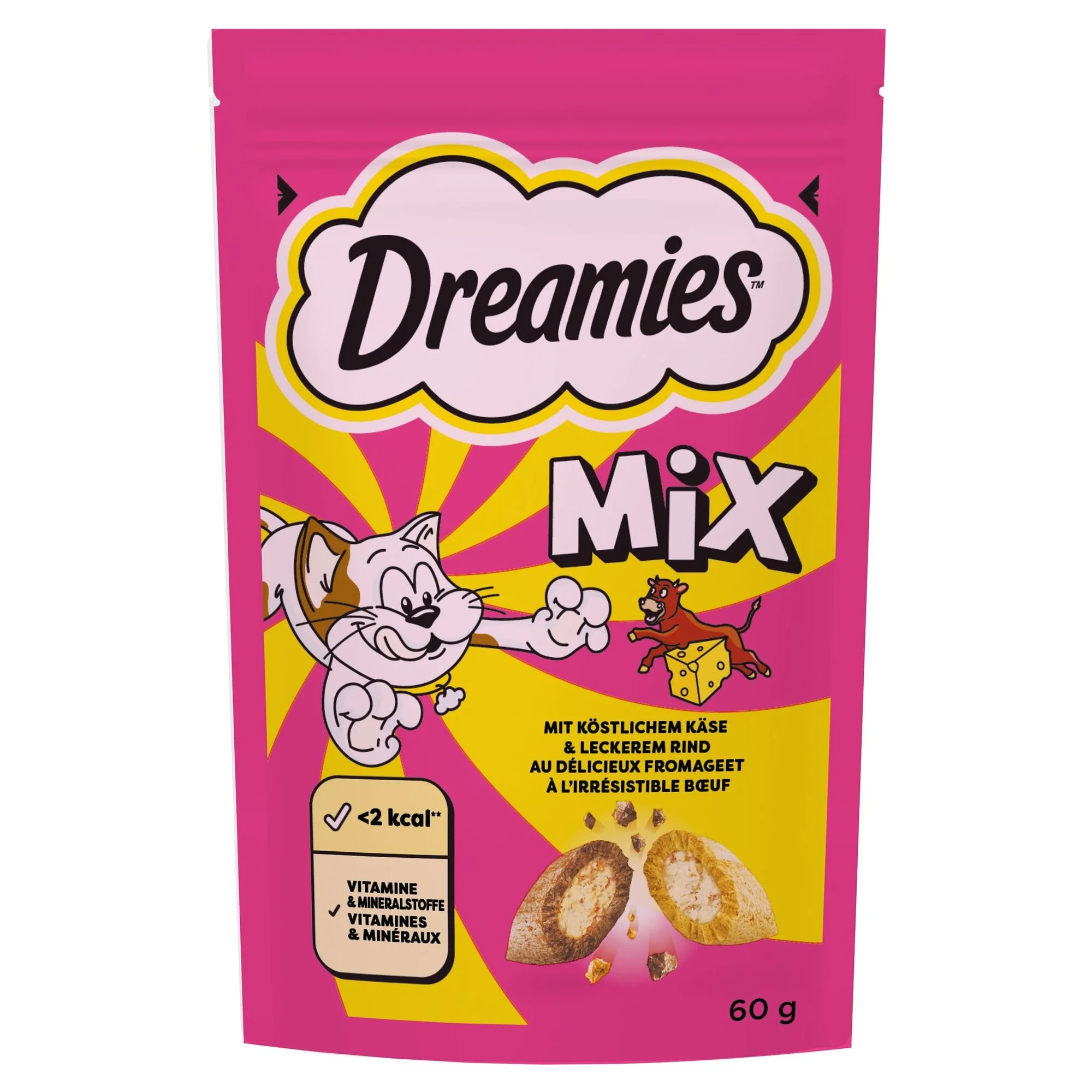 Dreamies Sığır ve Peynir Dolgulu Yetişkin Kedi Ödül Maması 60 G