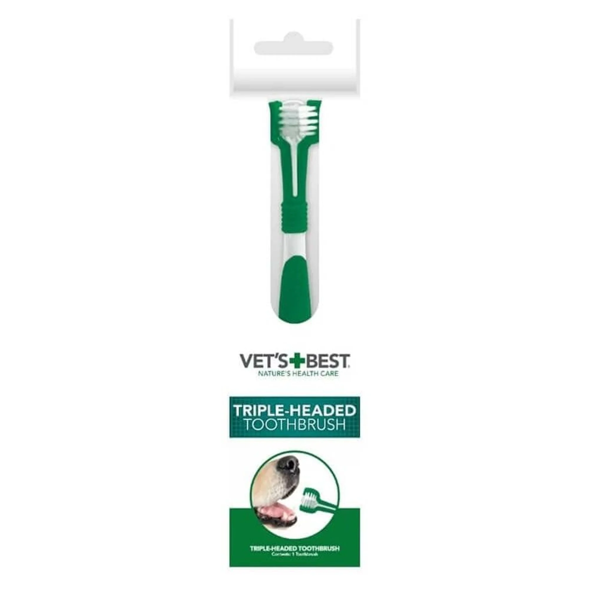 Vet's Best Vet's Best Üç Başlı Evcil Hayvan Diş Fırçası