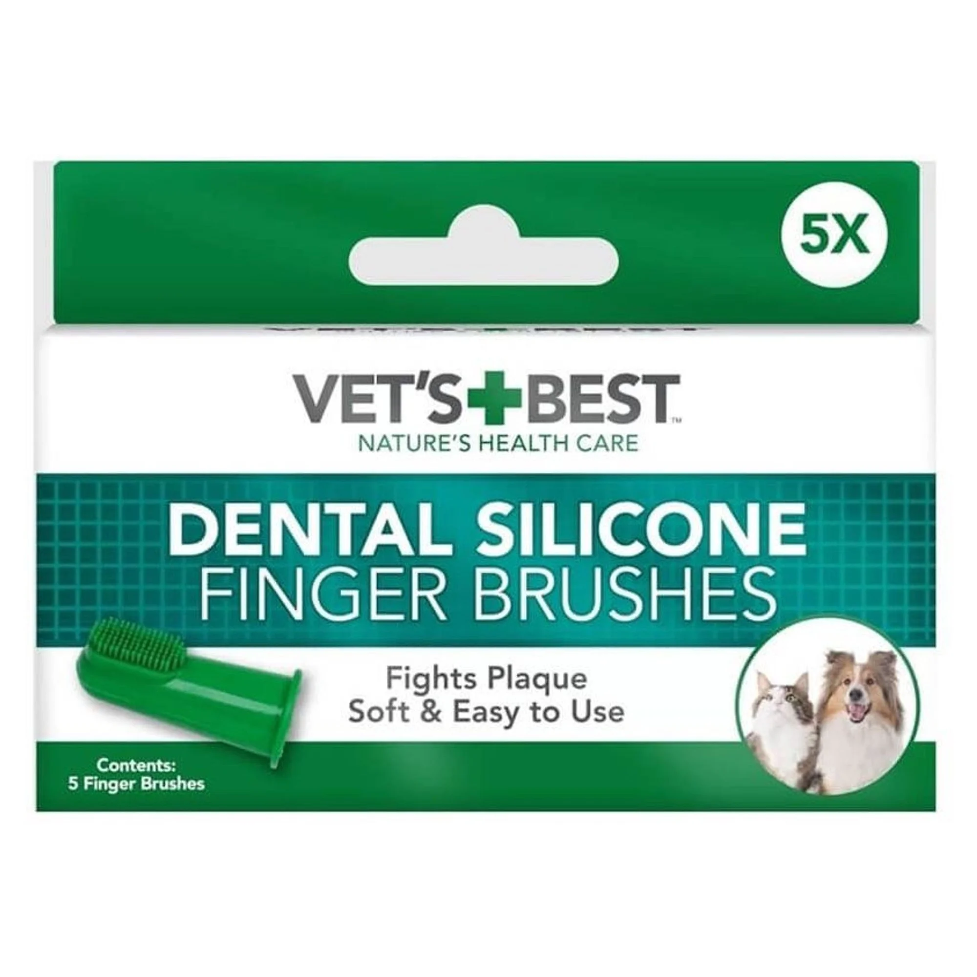 Vet's Best Vet's Best Silikon Parmak Evcil Hayvan Diş Fırçası 5'li Paket