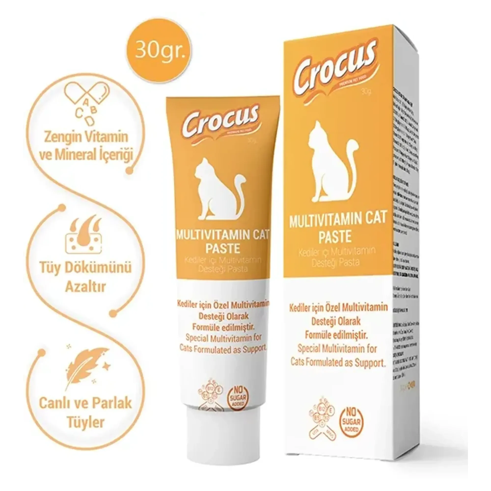 Crocus Multivitaminli Kedi Macunu 30 G