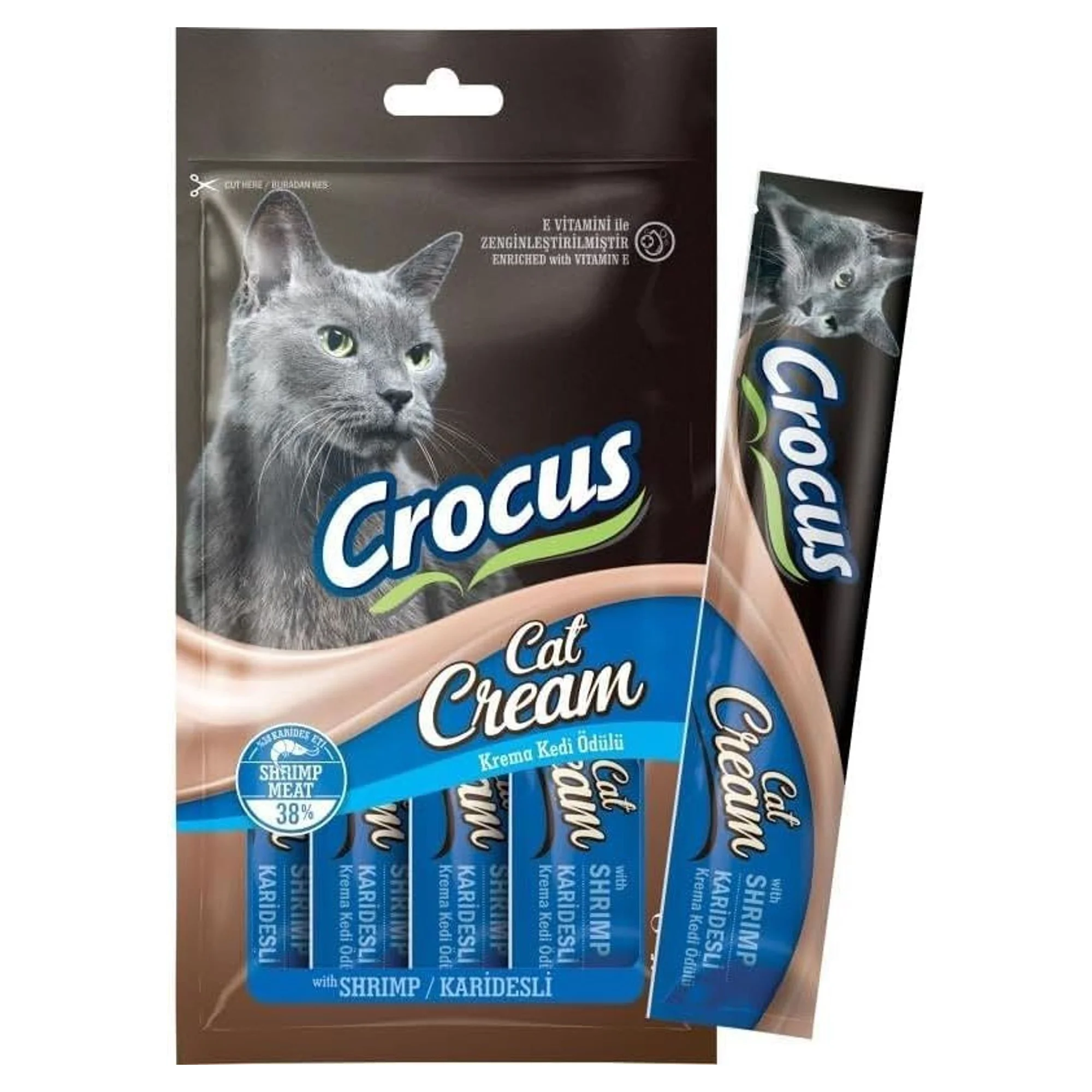 Crocus Karidesli Krema Kedi Ödülü 4x15G