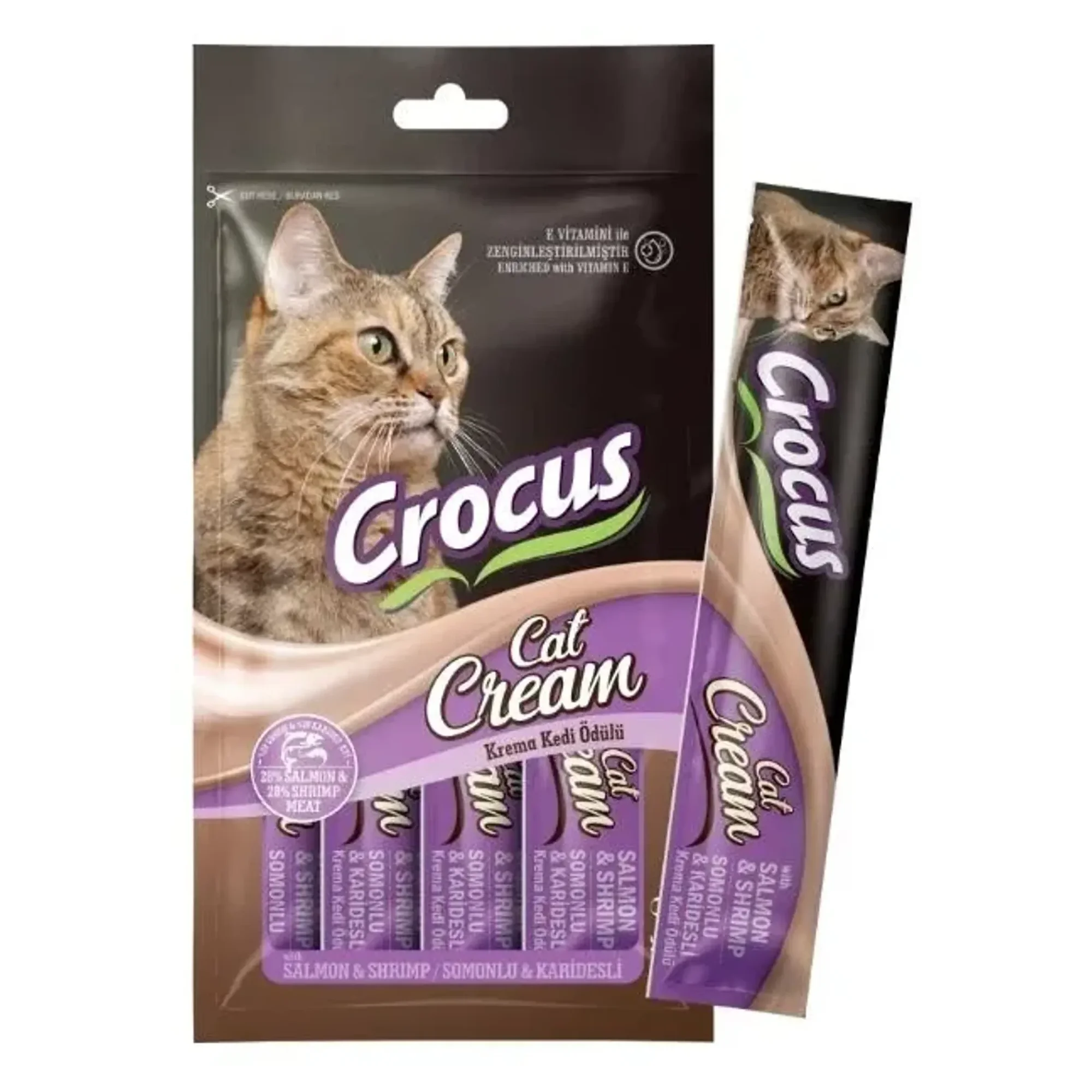 Crocus Somonlu ve Karidesli Krema Kedi Ödülü 4x15G