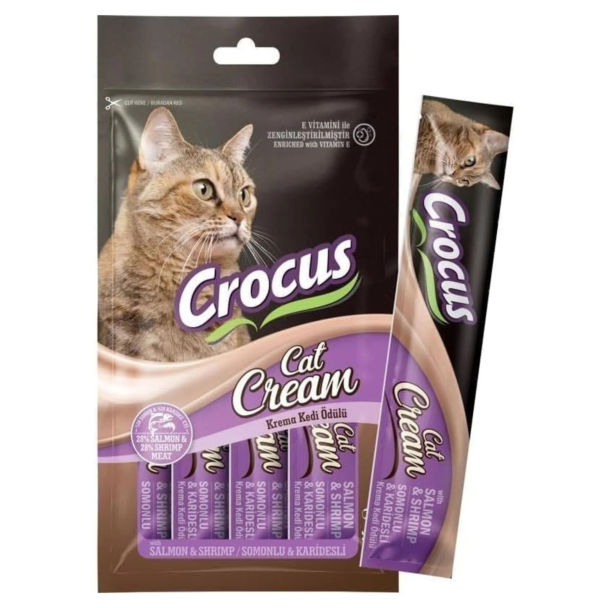 Crocus Somonlu ve Karidesli Krema Kedi Ödülü 4x15G