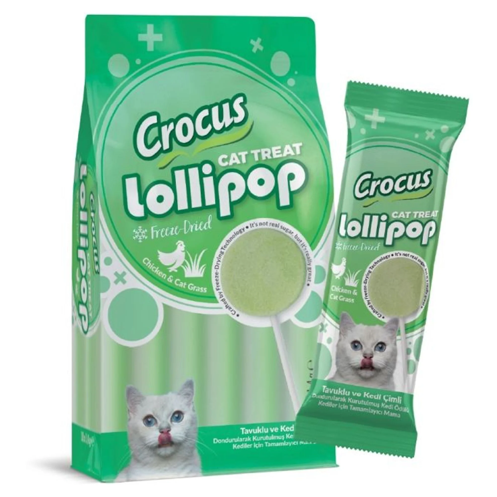Crocus Tavuklu ve Kedi Çimli Kedi Lolipopu 1.4 G