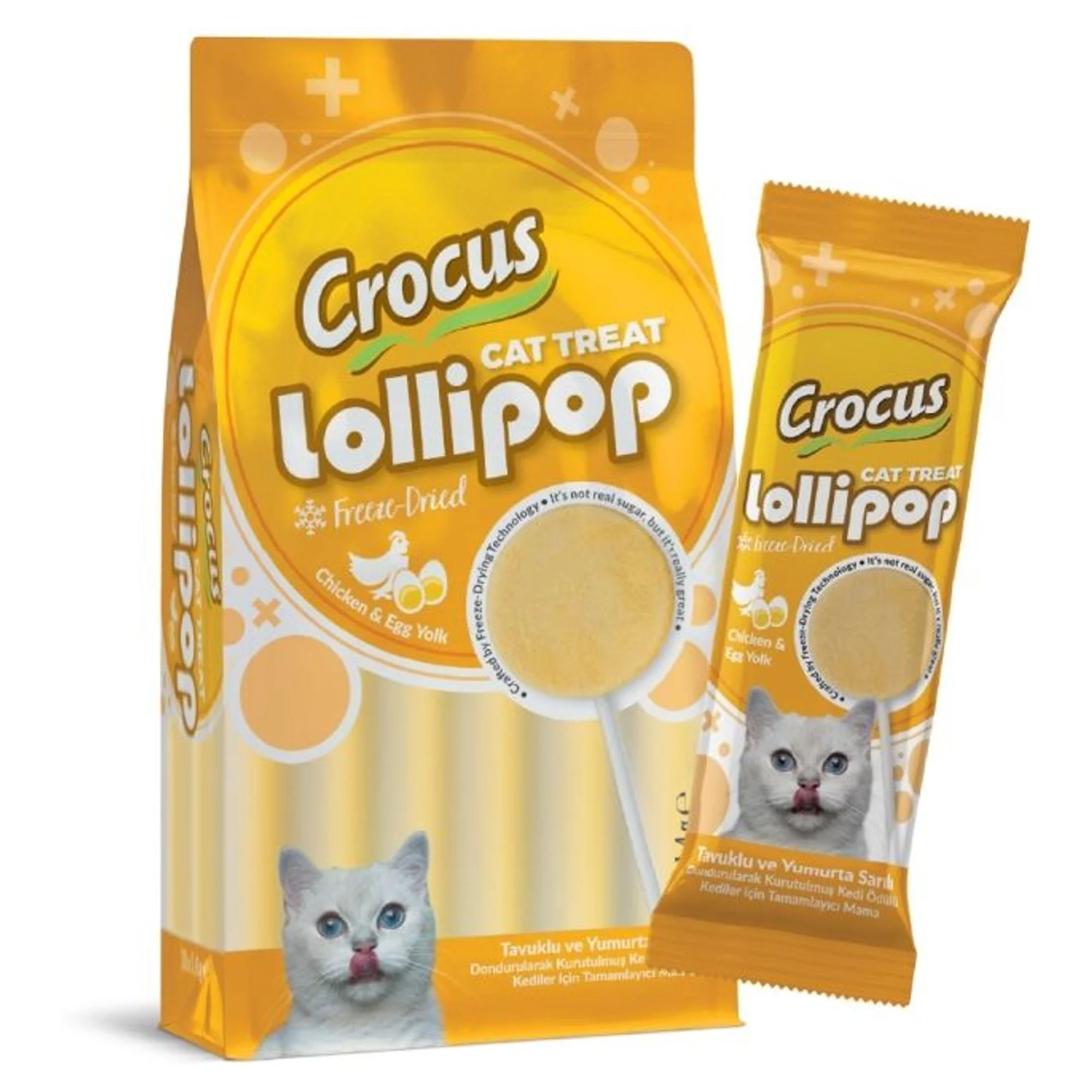 Crocus Tavuklu ve Yumurta Sarılı Kedi Lolipopu 1.4 G