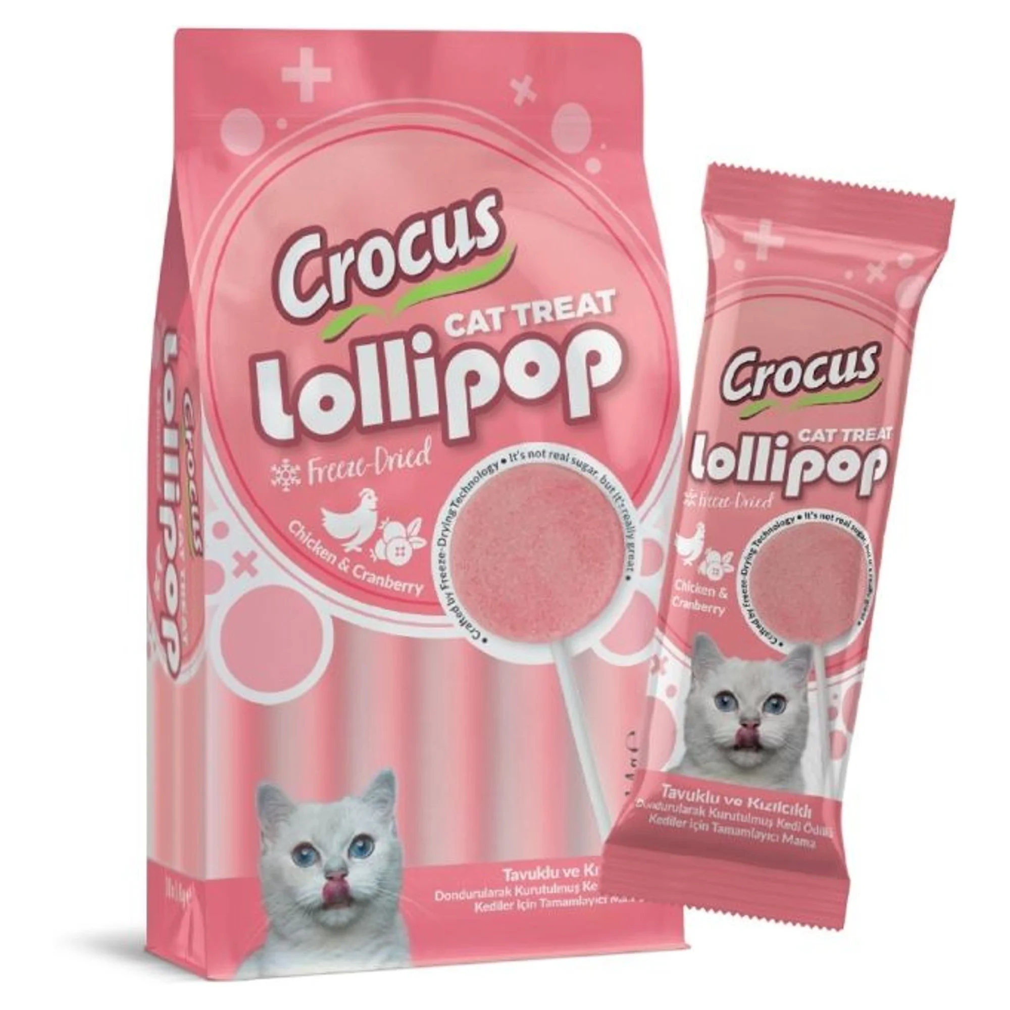 Crocus Tavuklu ve Kızılcıklı Kedi Lolipopu 1.4 G