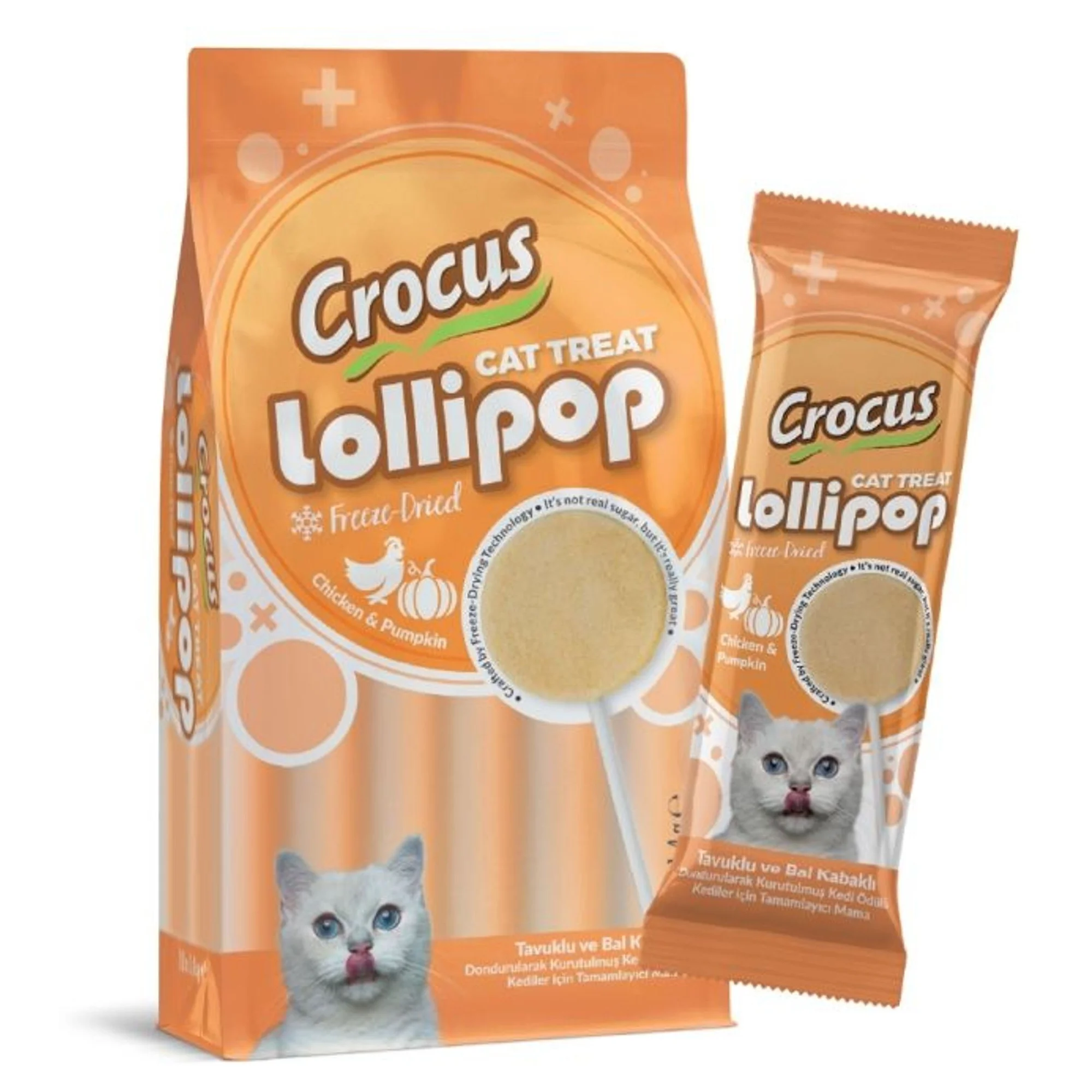 Crocus Tavuklu ve Balkabaklı Kedi Lolipopu 1.4 G