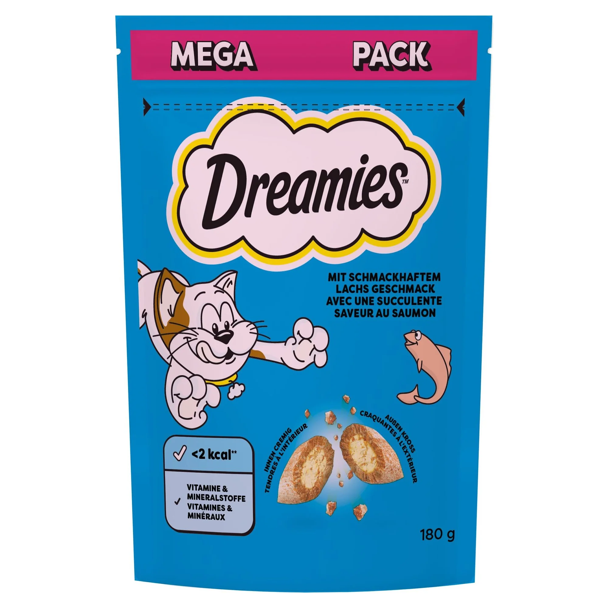 Dreamies Mega Pack Somonlu Yetişkin Kedi Dolgulu Ödül Maması 180 G