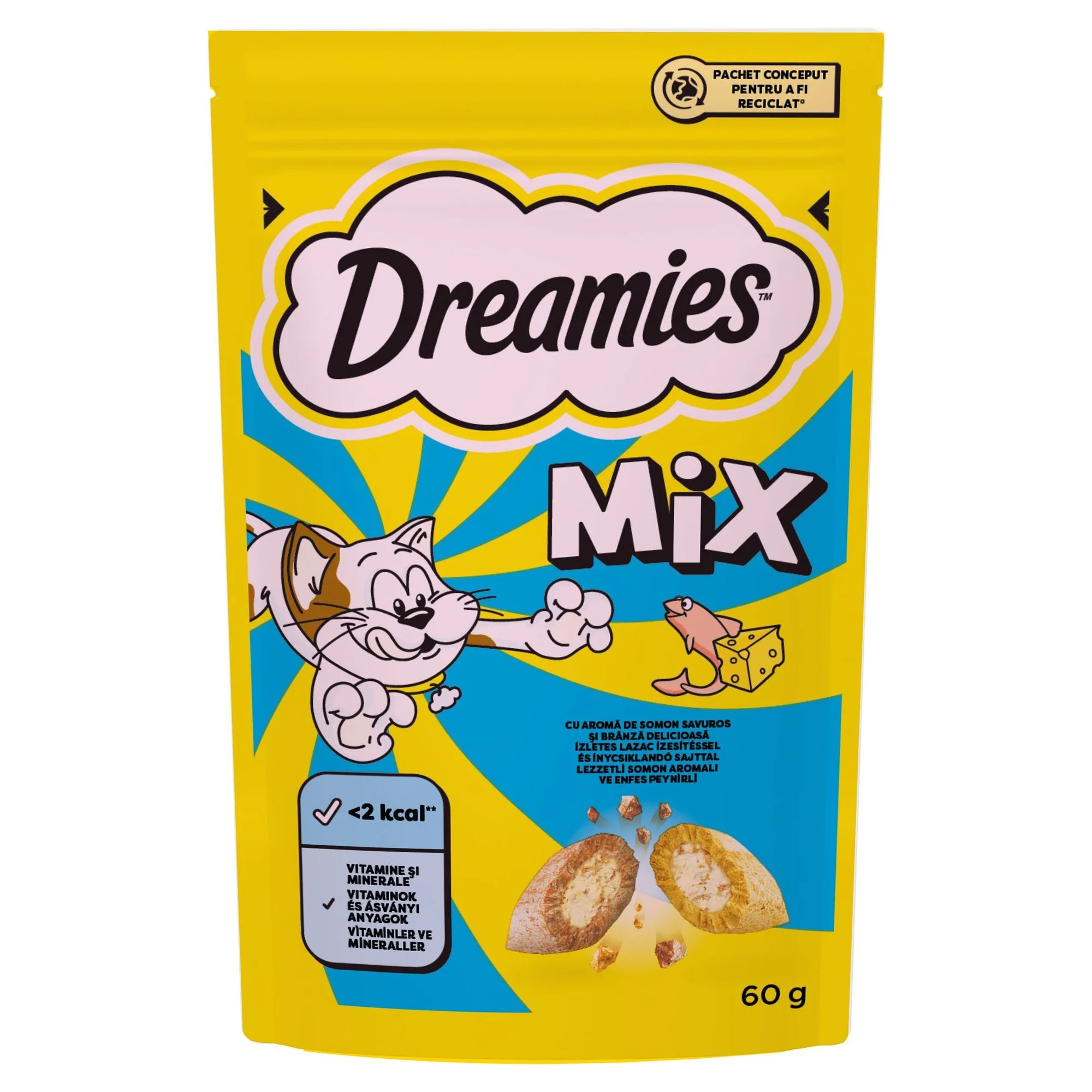 Dreamies Somon ve Peynirli Yetişkin Kedi Dolgulu Ödül Maması 60 G
