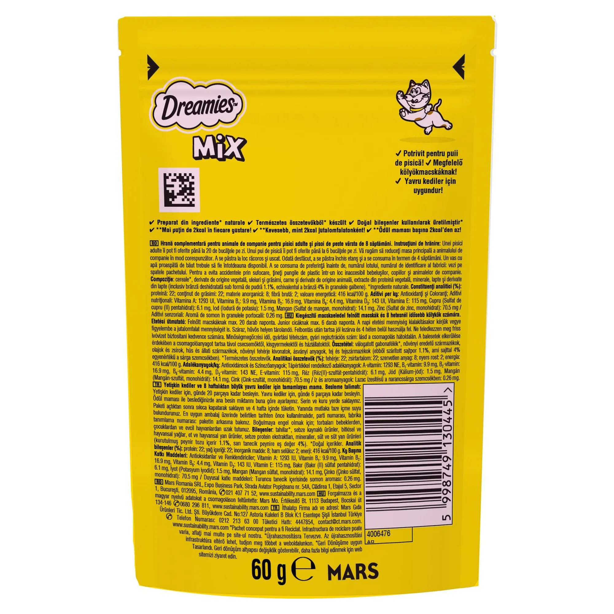 Dreamies Somon ve Peynirli Yetişkin Kedi Dolgulu Ödül Maması 60 G — 70 g — Görsel 2
