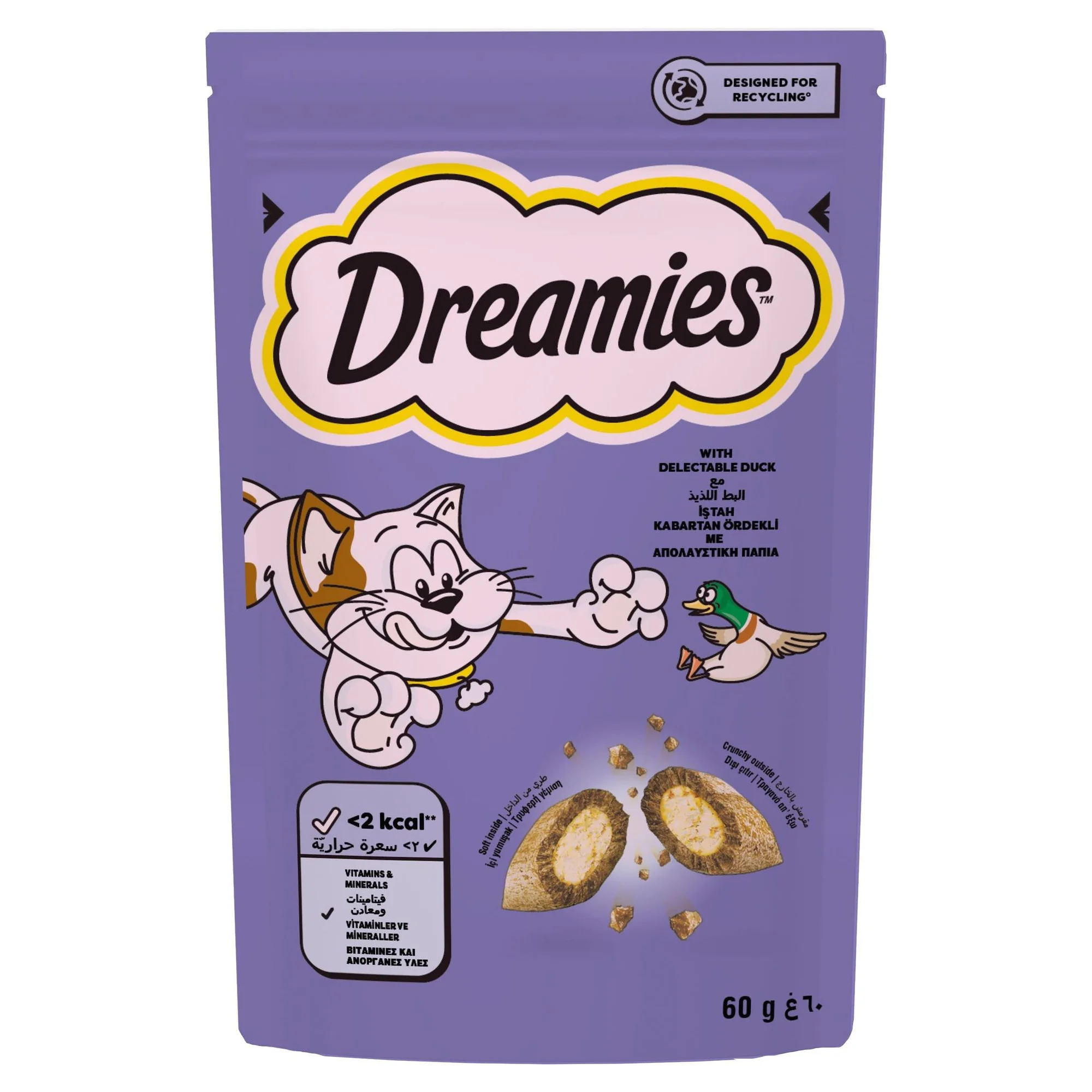 Dreamies Ördekli Yetişkin Kedi Dolgulu Ödül Maması 60 G