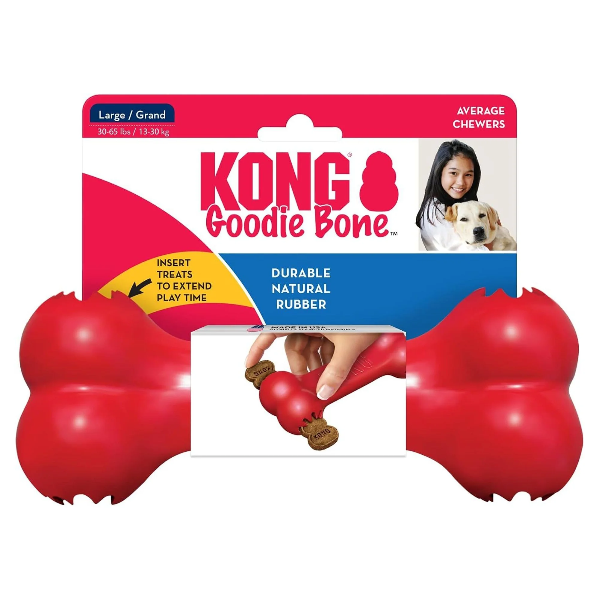 Kong Goodie Bone Kemik Şeklinde Çok Amaçlı Boy Köpek Oyuncağı L