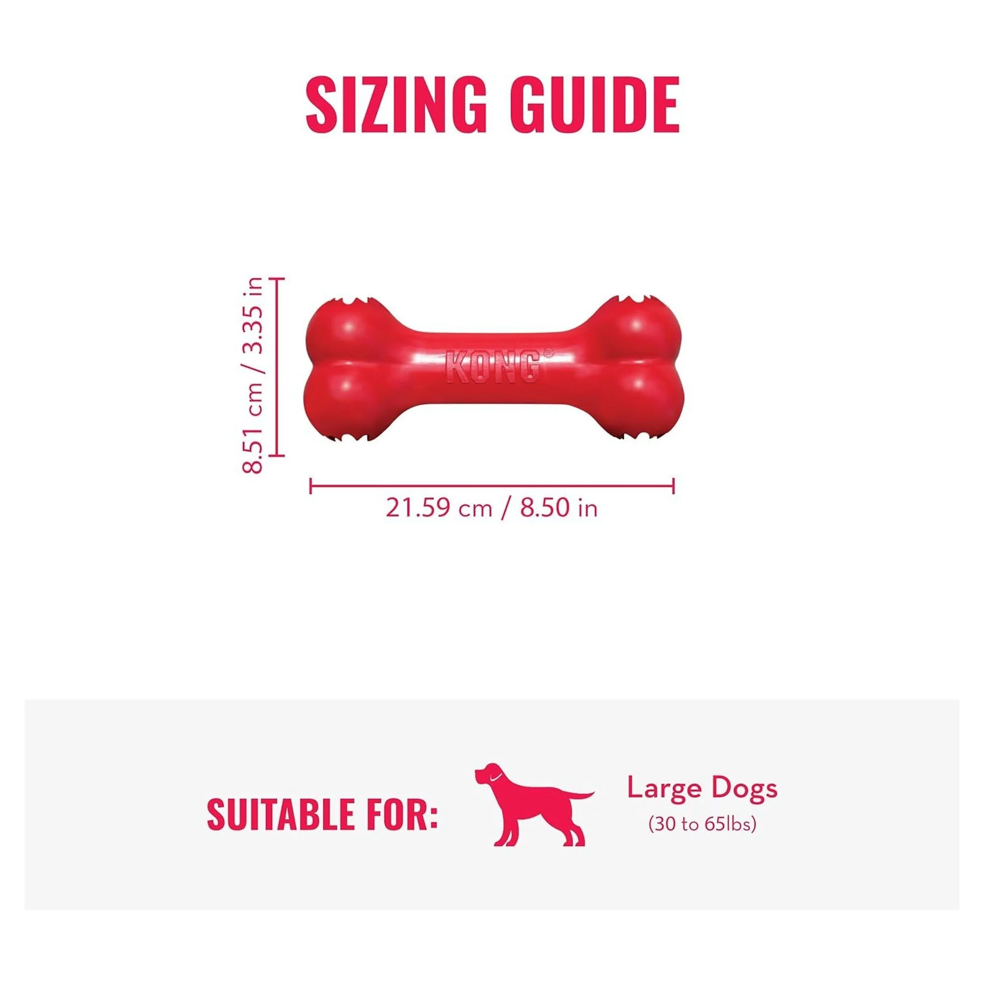 Kong Goodie Bone Kemik Şeklinde Çok Amaçlı Boy Köpek Oyuncağı L — Plastik ve Kauçuk Oyuncaklar, 440 g — Görsel 2
