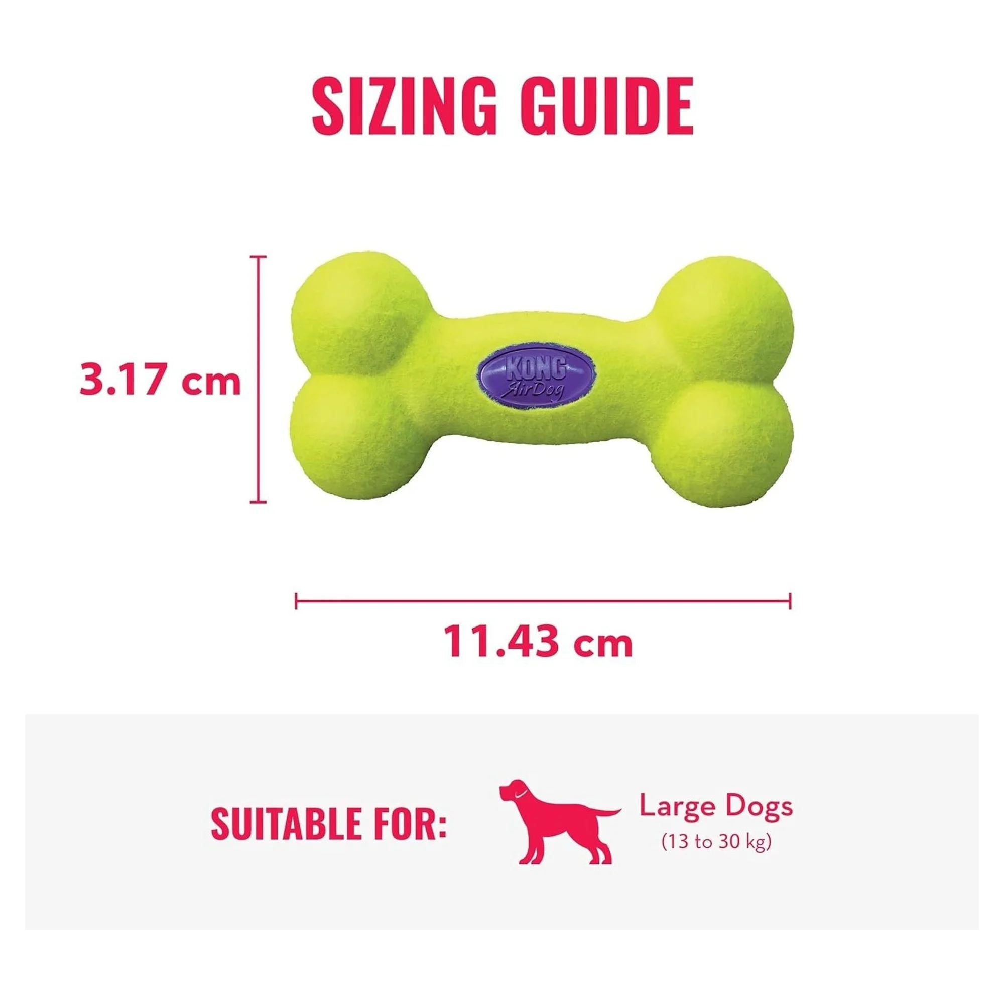 Kong AirDog Kemik Şeklinde Sesli Köpek Oyuncağı L — Plastik ve Kauçuk Oyuncaklar, 470 g — Görsel 3