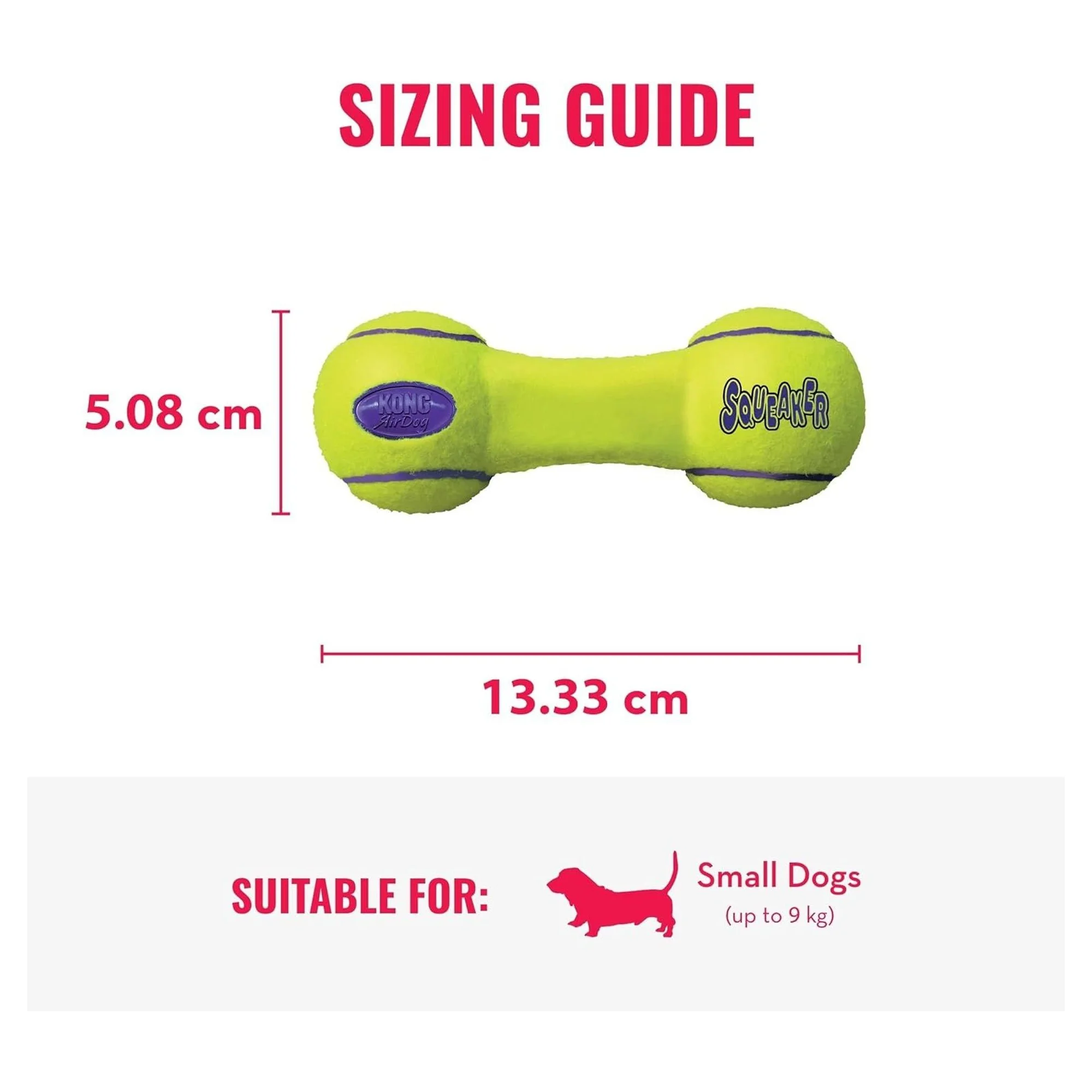 Kong AirDog Dambıl Şeklinde Köpek Oyuncağı S — Plastik ve Kauçuk Oyuncaklar, 220 g — Görsel 3