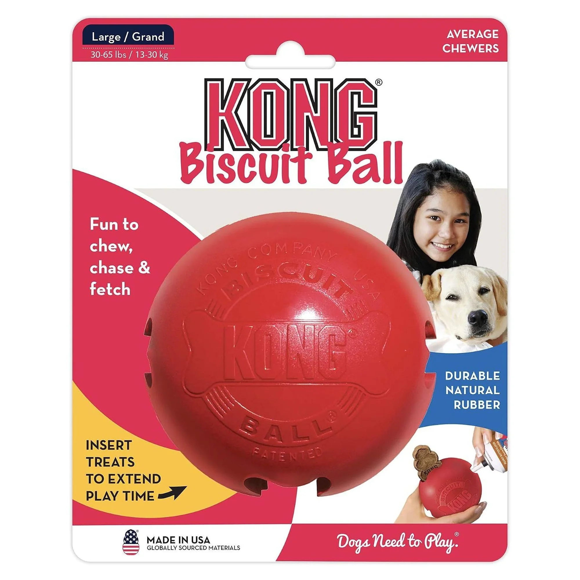Kong Biscuit Ball Top Şeklinde  Köpek Oyuncağı L