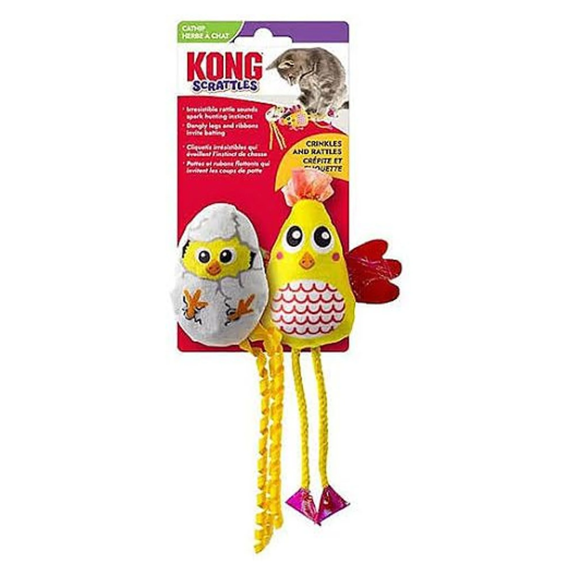 Kong Scrattles İkili Peluş Tavuk Kedi Oyuncağı