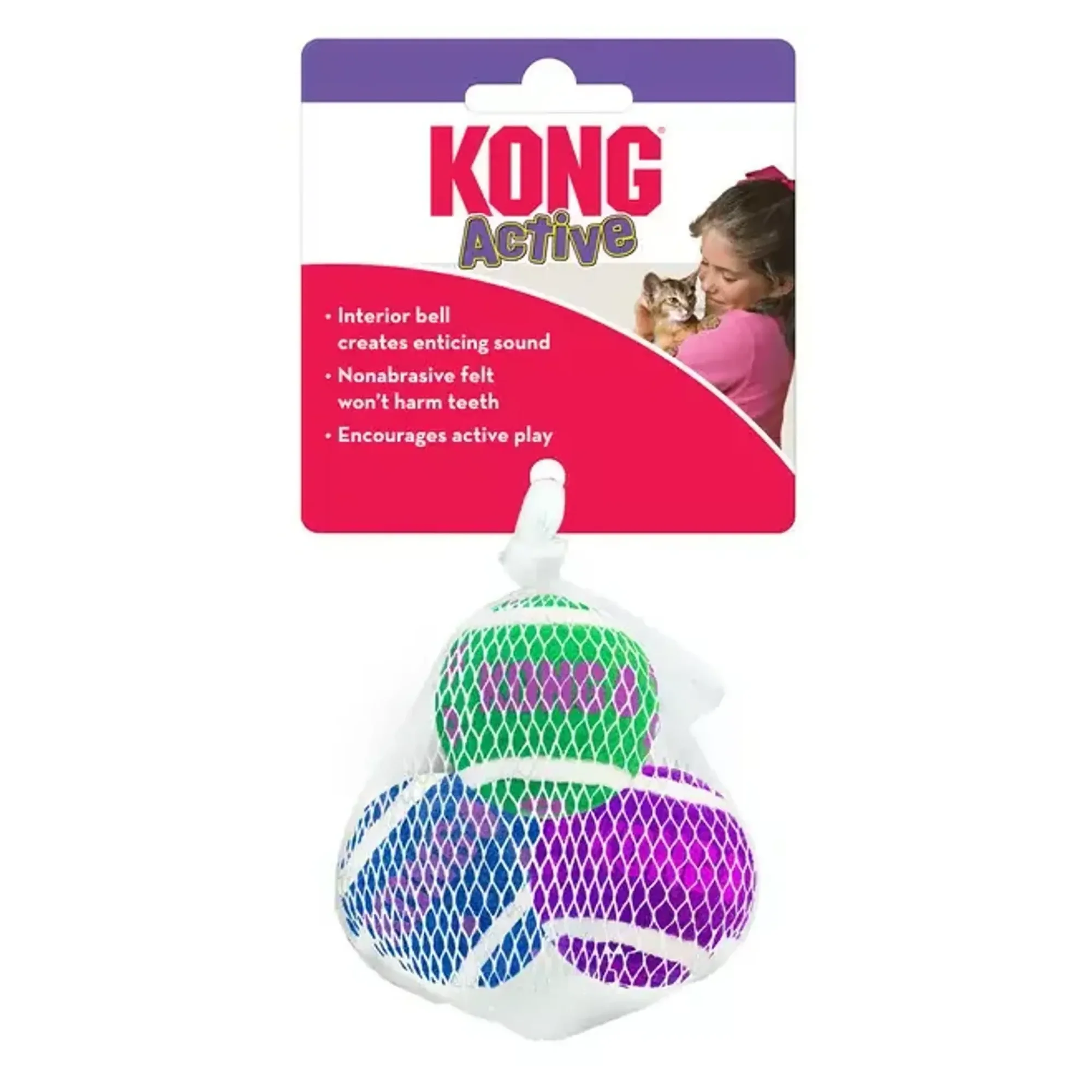 Kong Zilli Tenis Topu Kedi Oyuncağı 3'lü