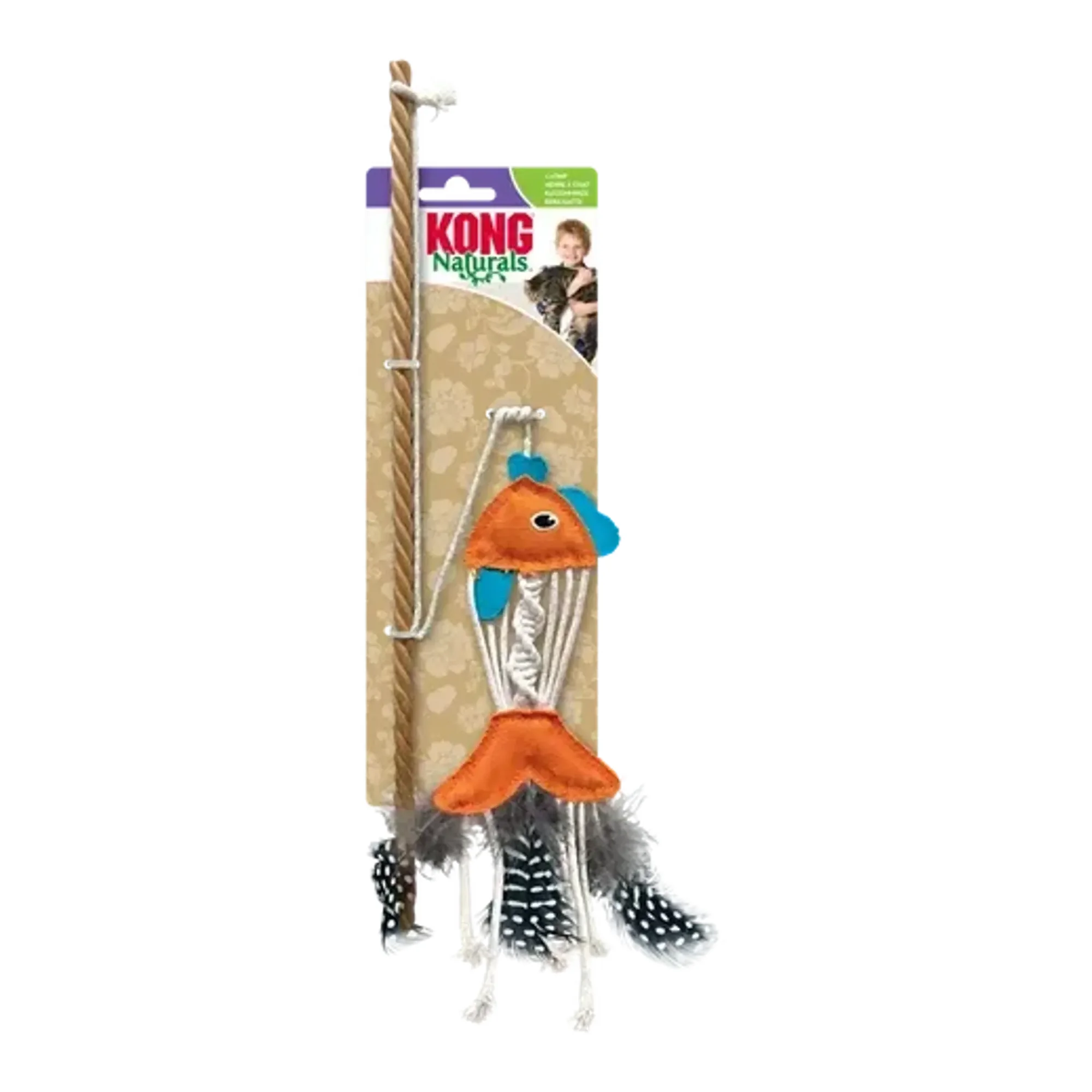 Kong Naturals Balık Kedi Olta Oyuncağı