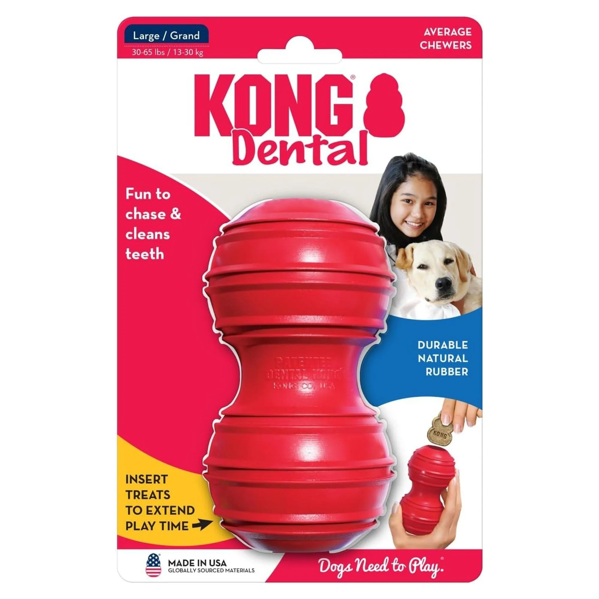 Kong Dental Diş Temizliği Sağlayan Köpek Oyuncağı L