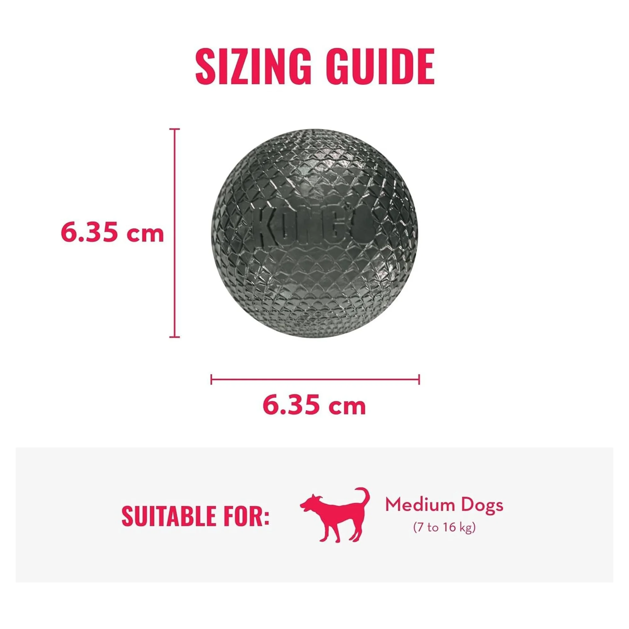 Kong DuraMax Sesli Köpek Oyuncak Topu M — Toplar, 220 g — Görsel 2