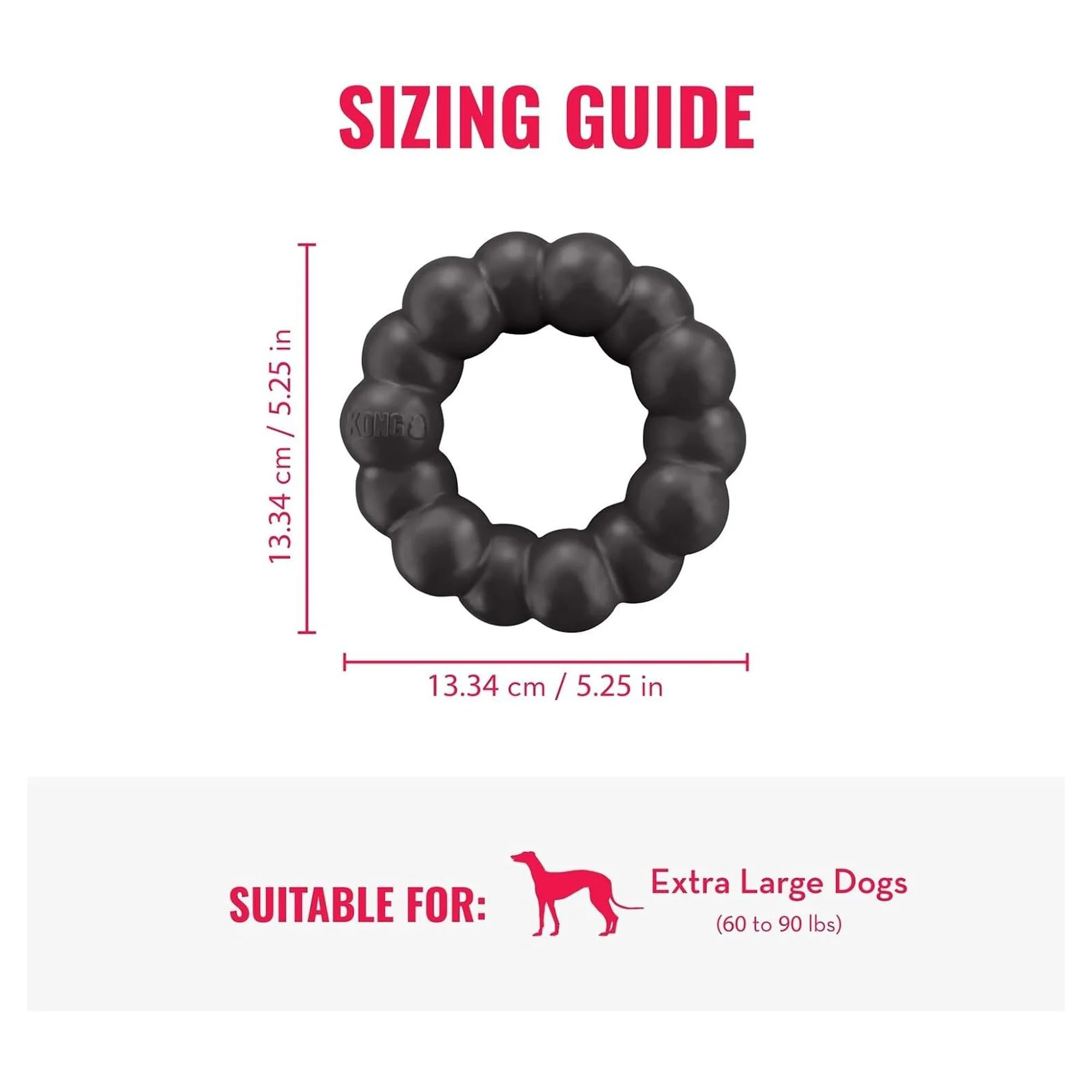 Kong Extreme Ultra Sert Yüzük Şeklinde Kauçuk Köpek Oyuncağı XL — Plastik ve Kauçuk Oyuncaklar, 330 g — Görsel 2