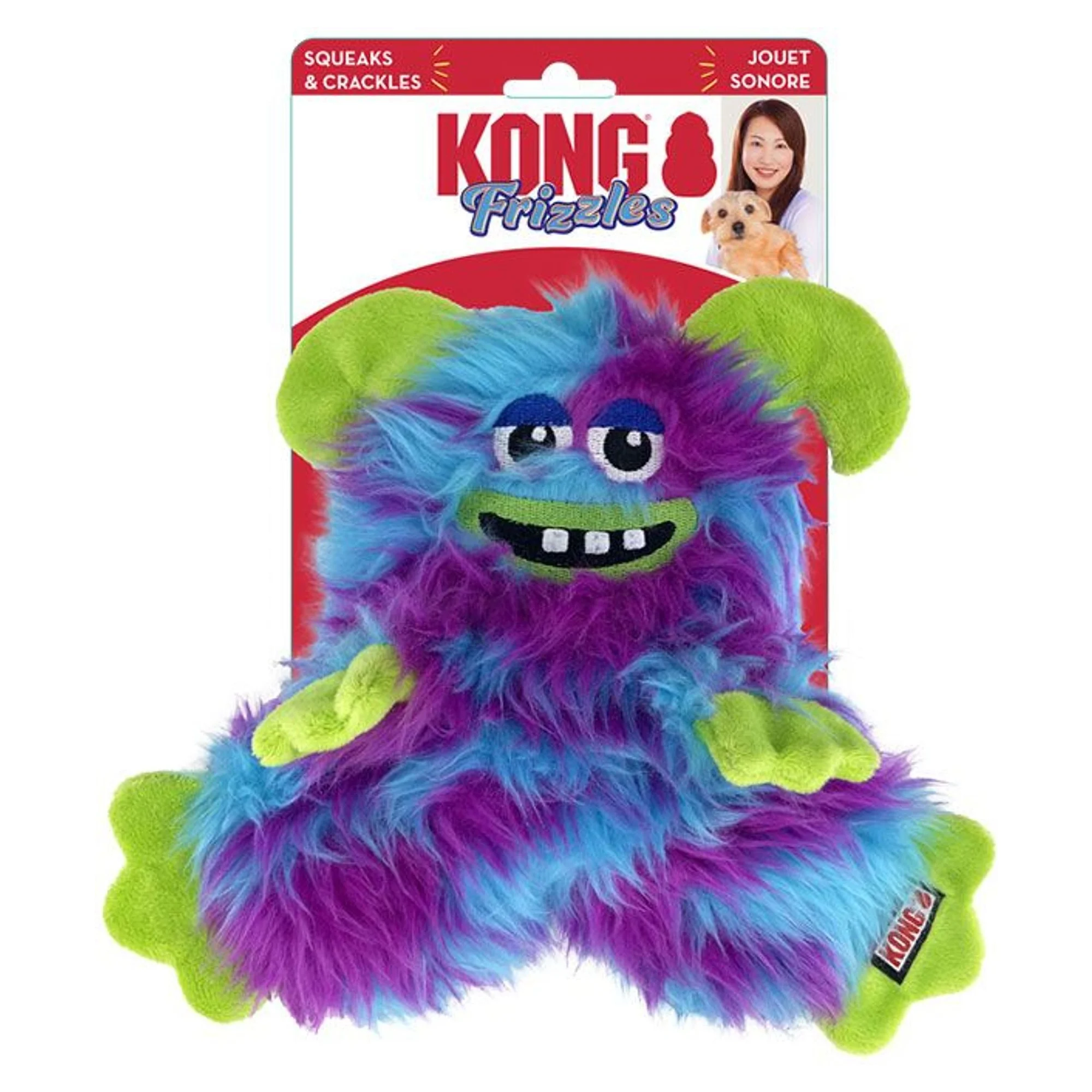 Kong Kong Frizzles Razzle Sevimli Canavar Sesli Peluş Köpek Oyuncağı M