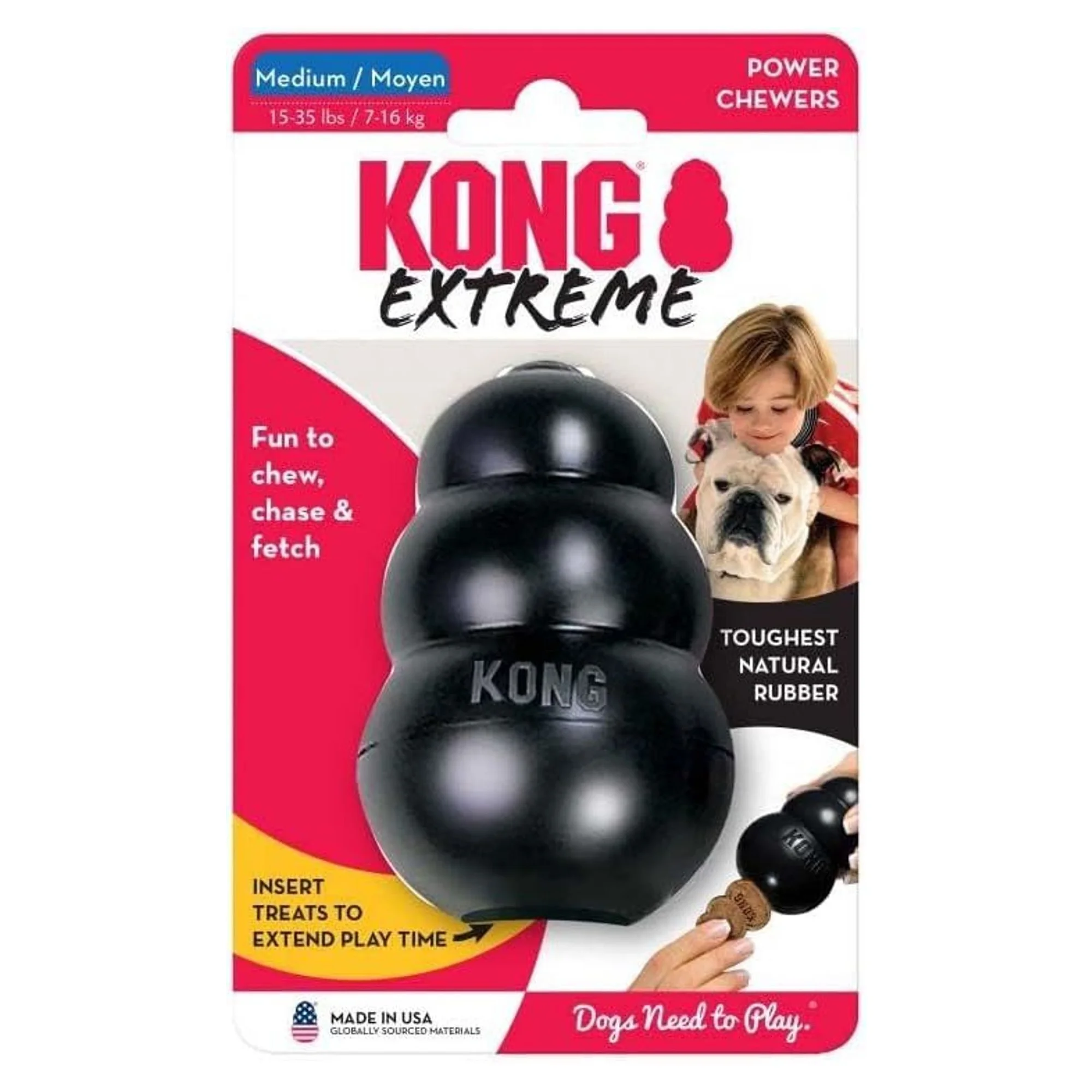Kong Extreme Köpekler için Çok Amaçlı Isırma Oyuncağı Ultra Sert M