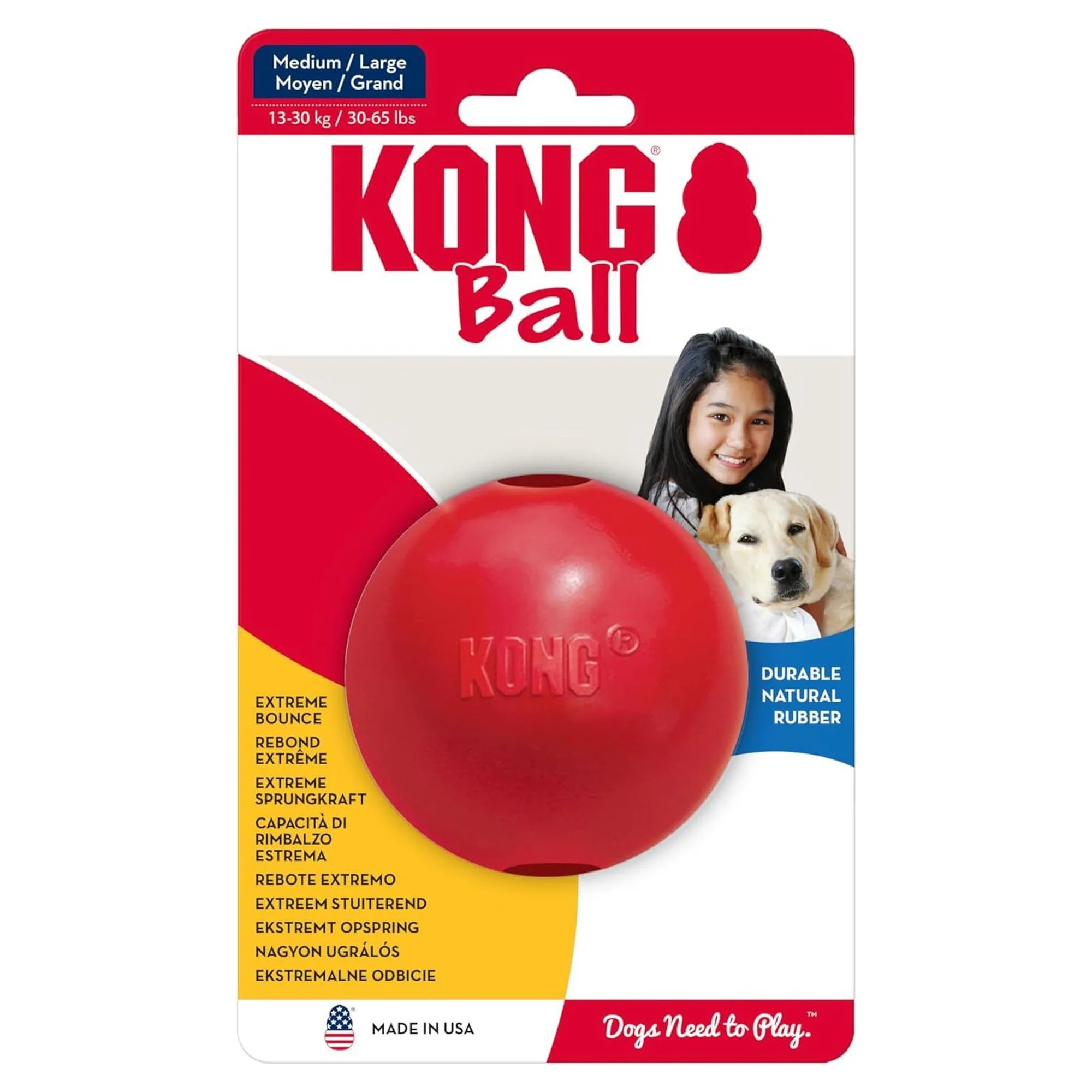 Kong Delikli Top Şeklinde Çok Amaçlı Köpek Oyuncağı M/L