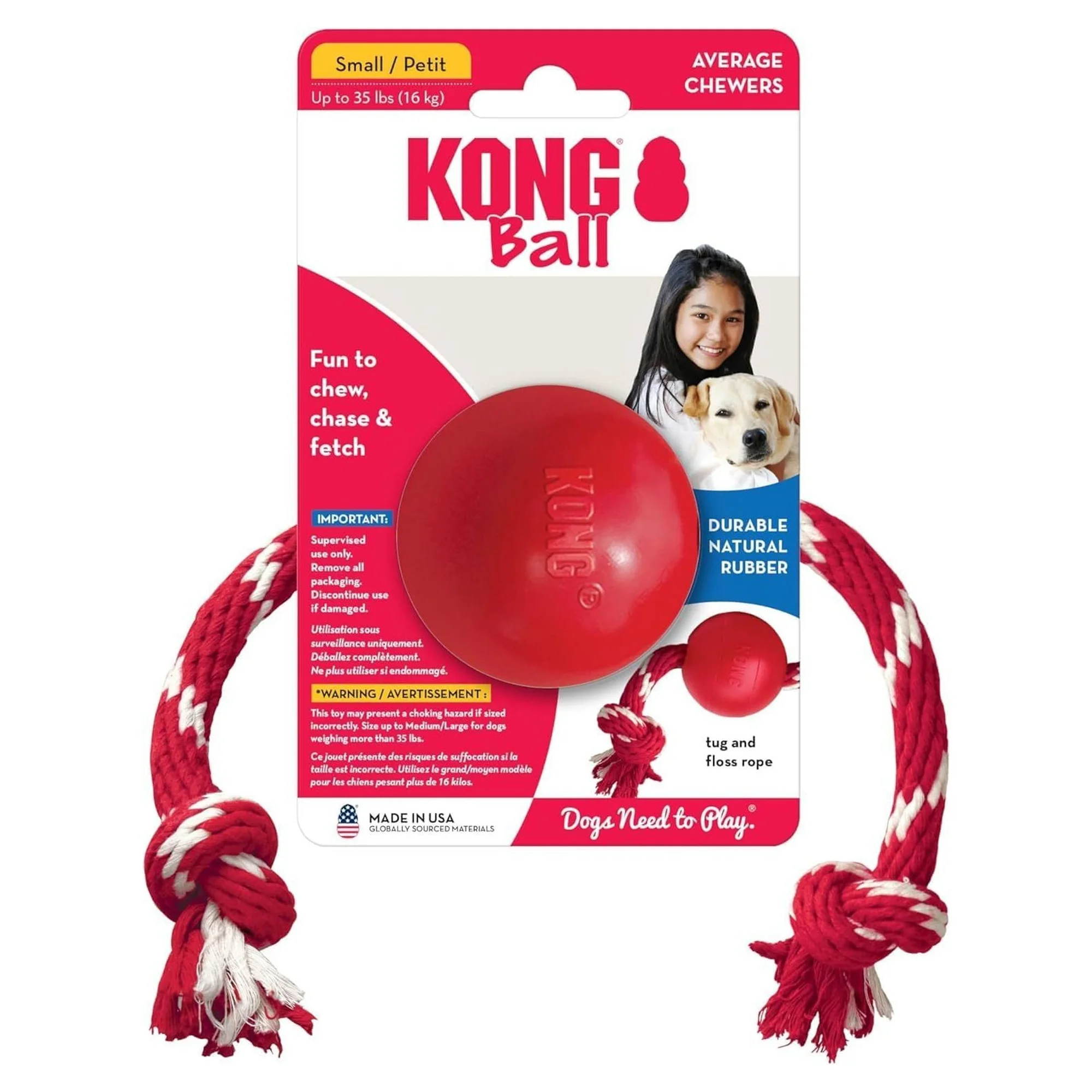 Kong İp Sallantılı Top Şeklinde Çok Amaçlı Küçük Köpek Diş İpi Oyuncağı S