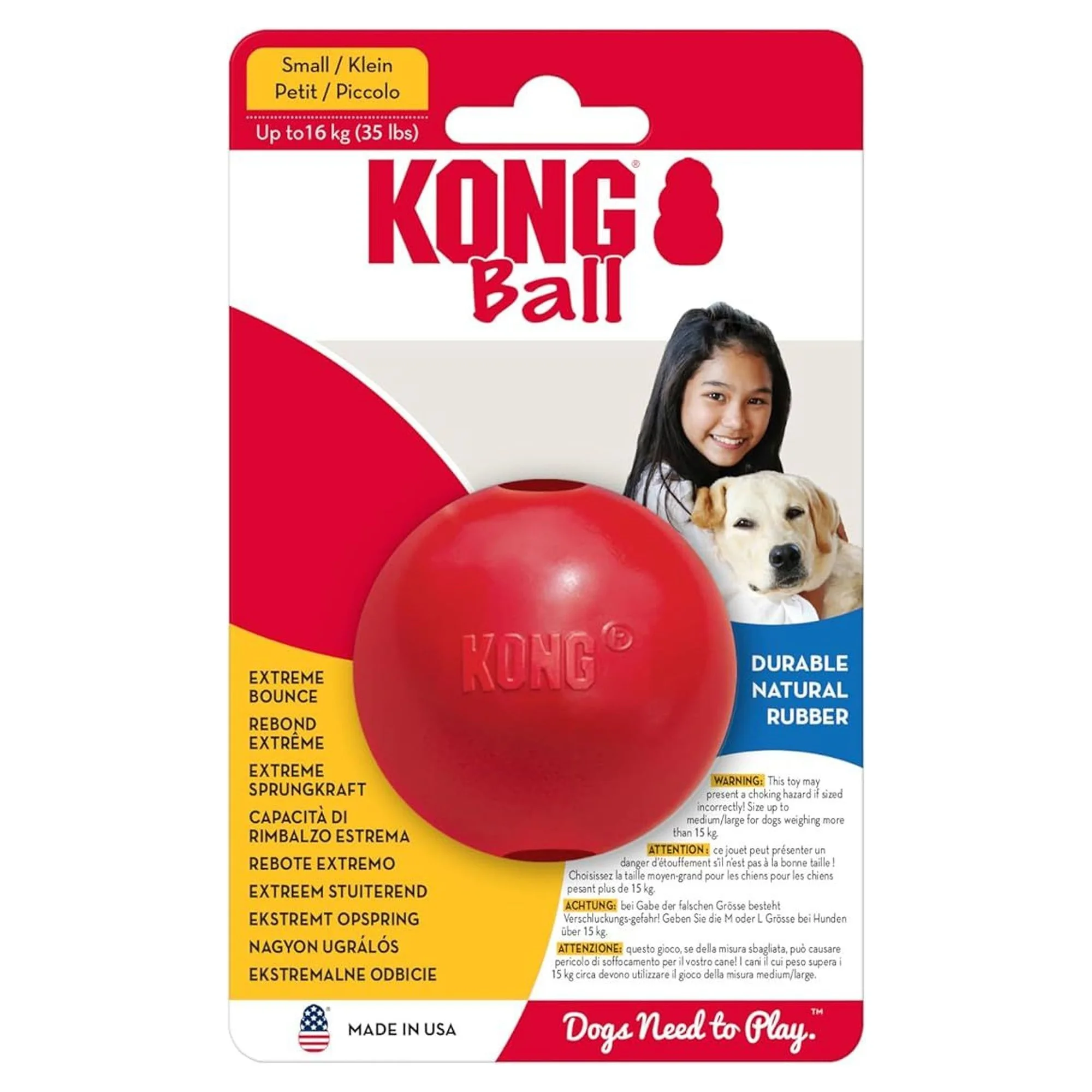 Kong Delikli Top Şeklinde Çok Amaçlı Köpek Oyuncağı S
