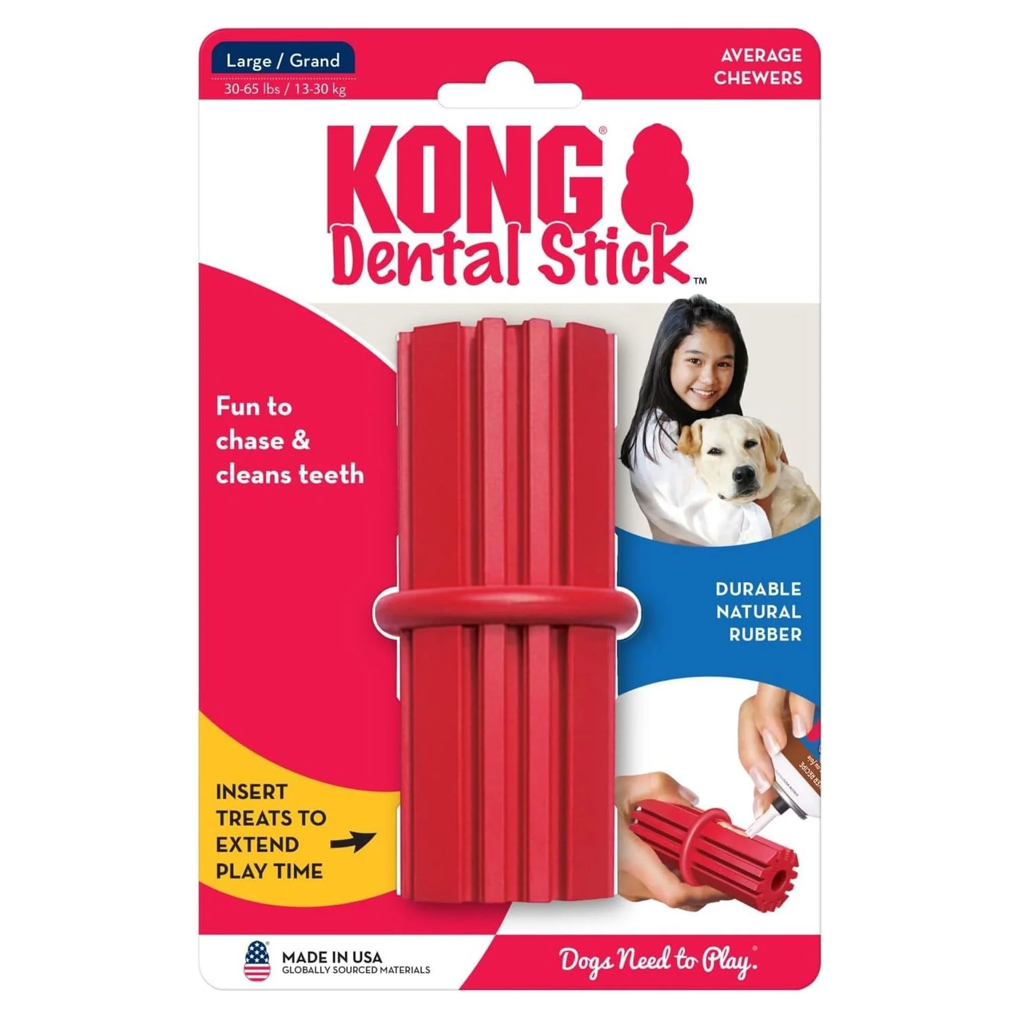 Kong Dental Stick Diş Temizliği Sağlayan Çok Amaçlı Köpek Oyuncağı L