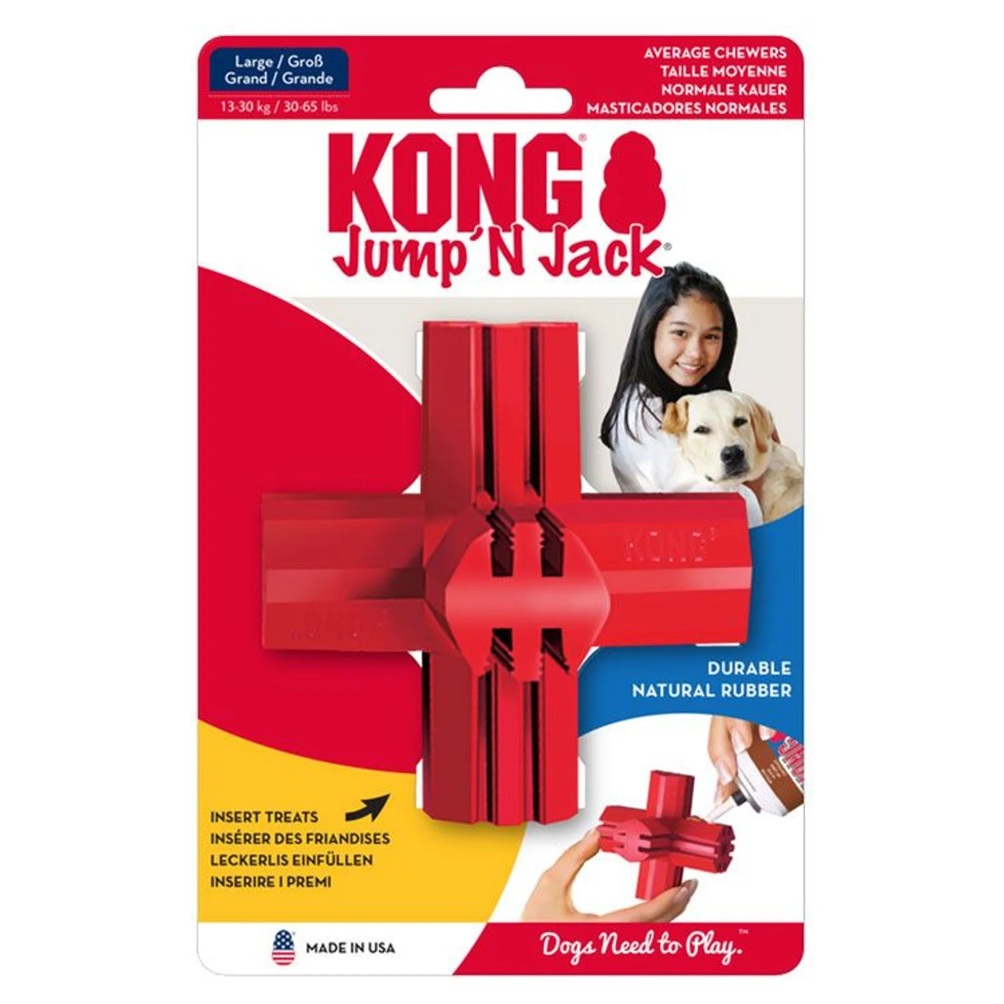 Kong Kong Jump'N Jack Köpekler İçin Çok Amaçlı Plastik ve Kauçuk Isırma Oyuncağı L