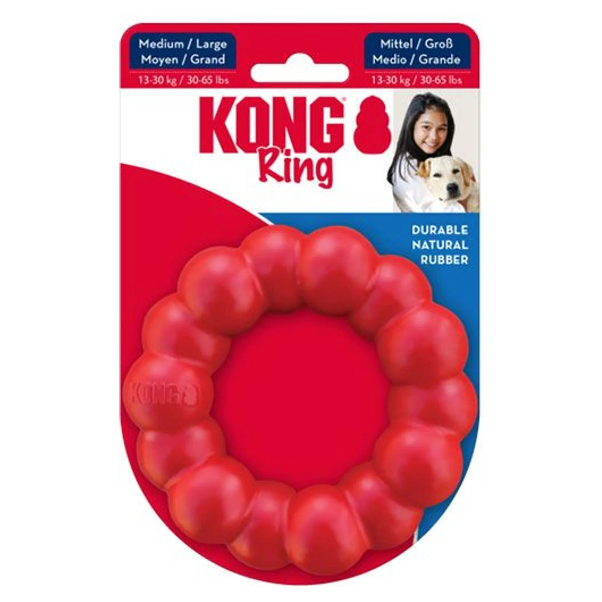 Kong Kong Ring Köpekler için Yüzük Şeklinde Çok Amaçlı Isırma Oyuncağı M/L