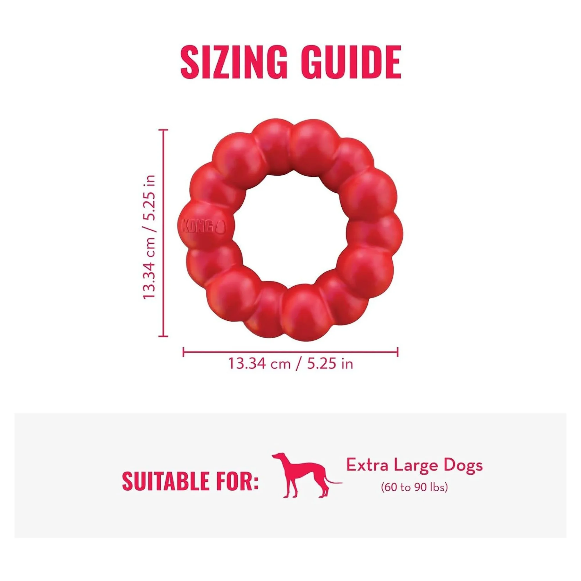 Kong Ring Yüzük Şeklinde Çok Amaçlı Plastik ve Kauçuk Köpek Oyuncağı XL — Plastik ve Kauçuk Oyuncaklar, 330 g — Görsel 2