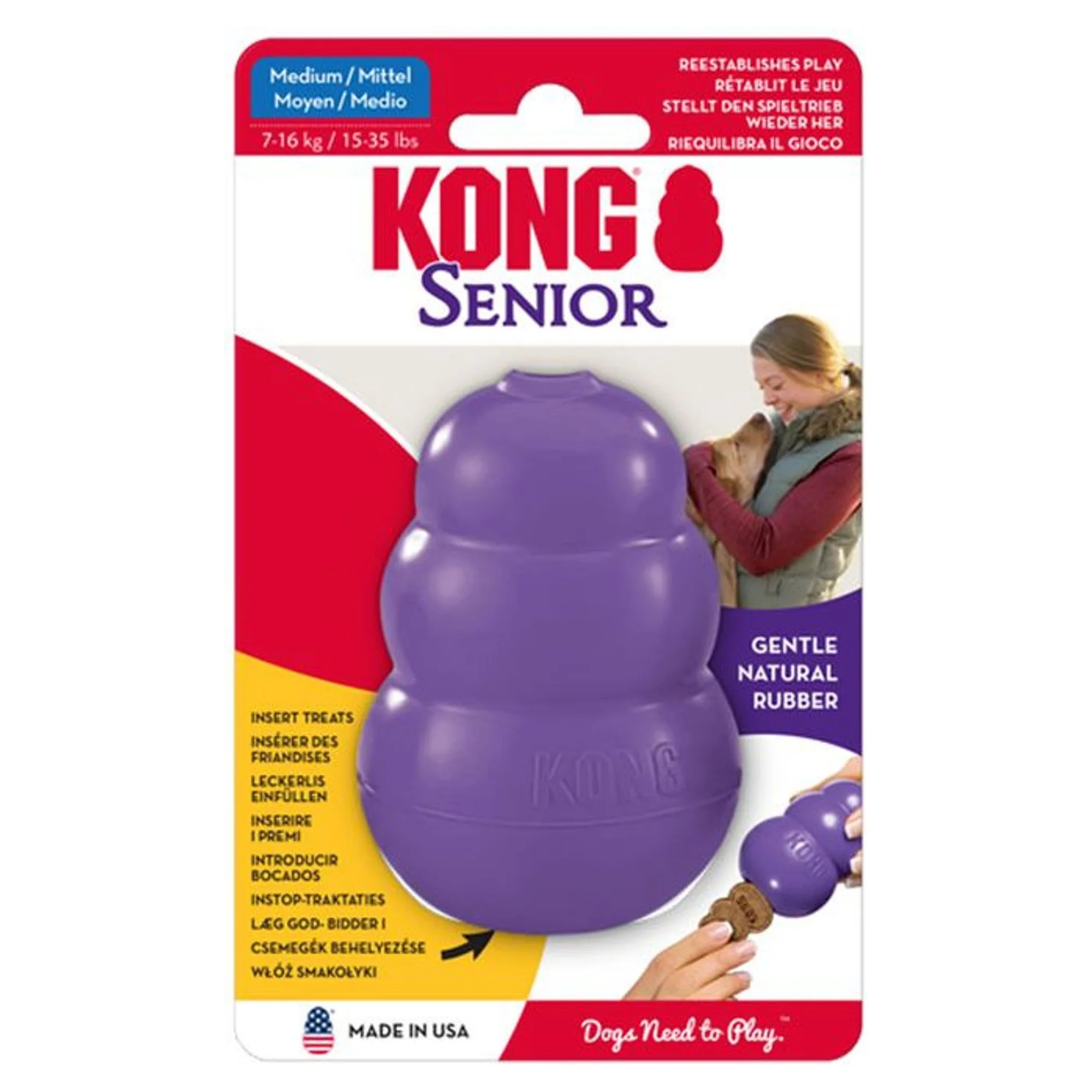 Kong Kong Senior Yaşlı Köpekler İçin Çok Amaçlı Hafif Yumuşak Isırma Oyuncağı M