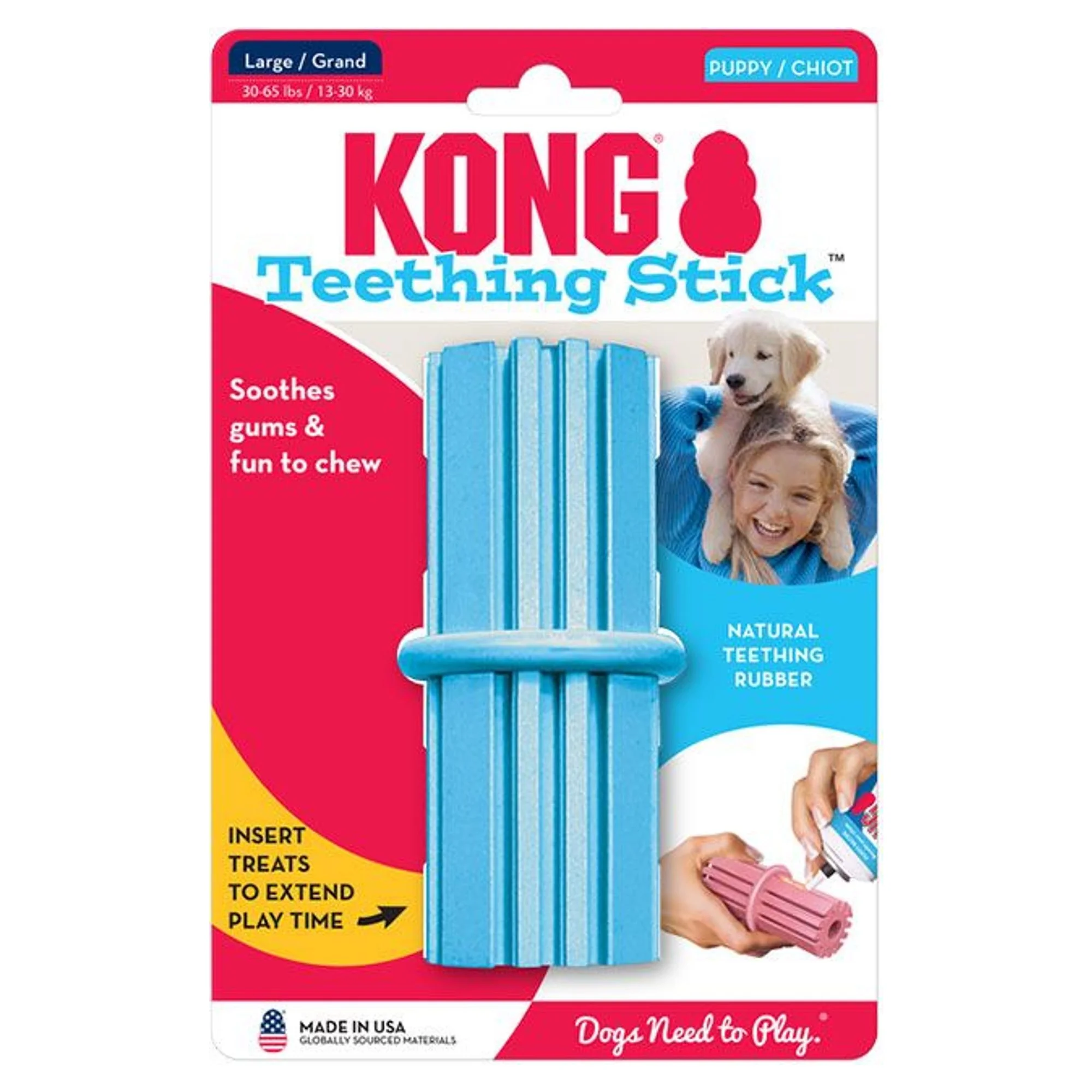 Kong Kong Puppy Teething Stick Diş Temizliği Sağlayan Çok Amaçlı Yavru Köpek Oyuncağı L