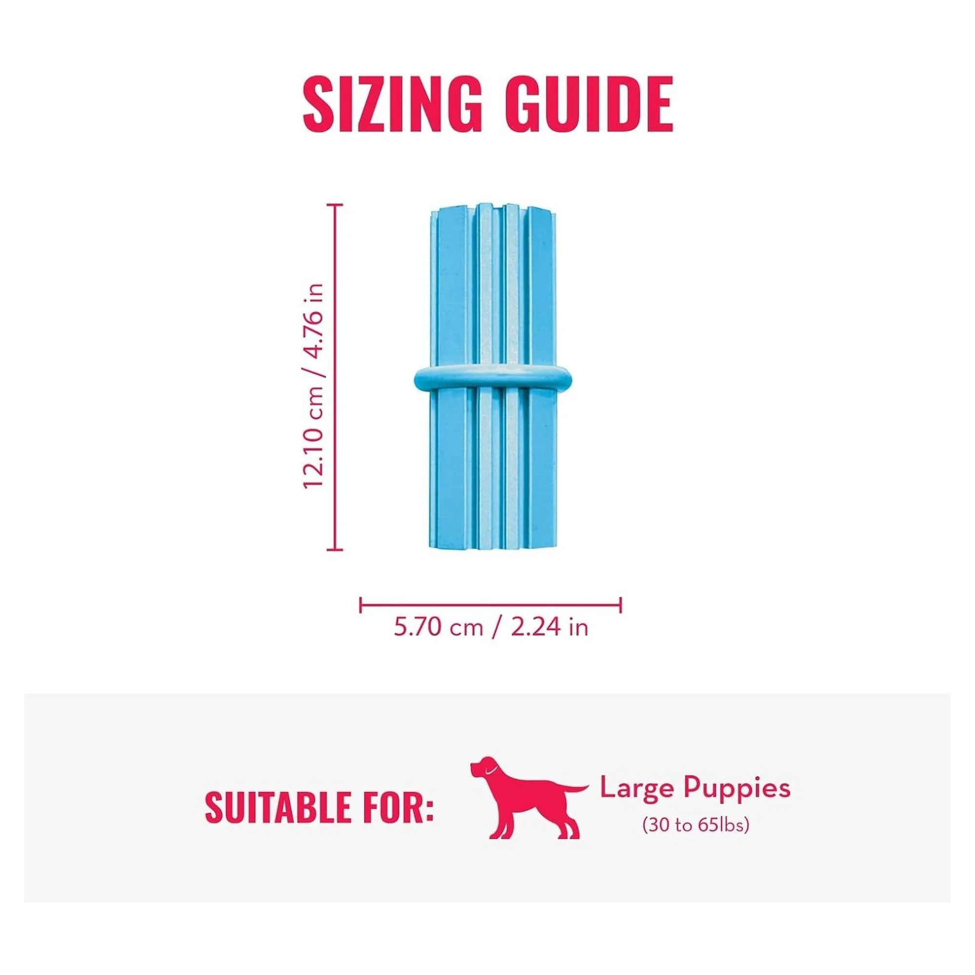 Kong Puppy Teething Stick Diş Temizliği Sağlayan Çok Amaçlı Yavru Köpek Oyuncağı L — Oyuncaklar, 220 g — Görsel 2