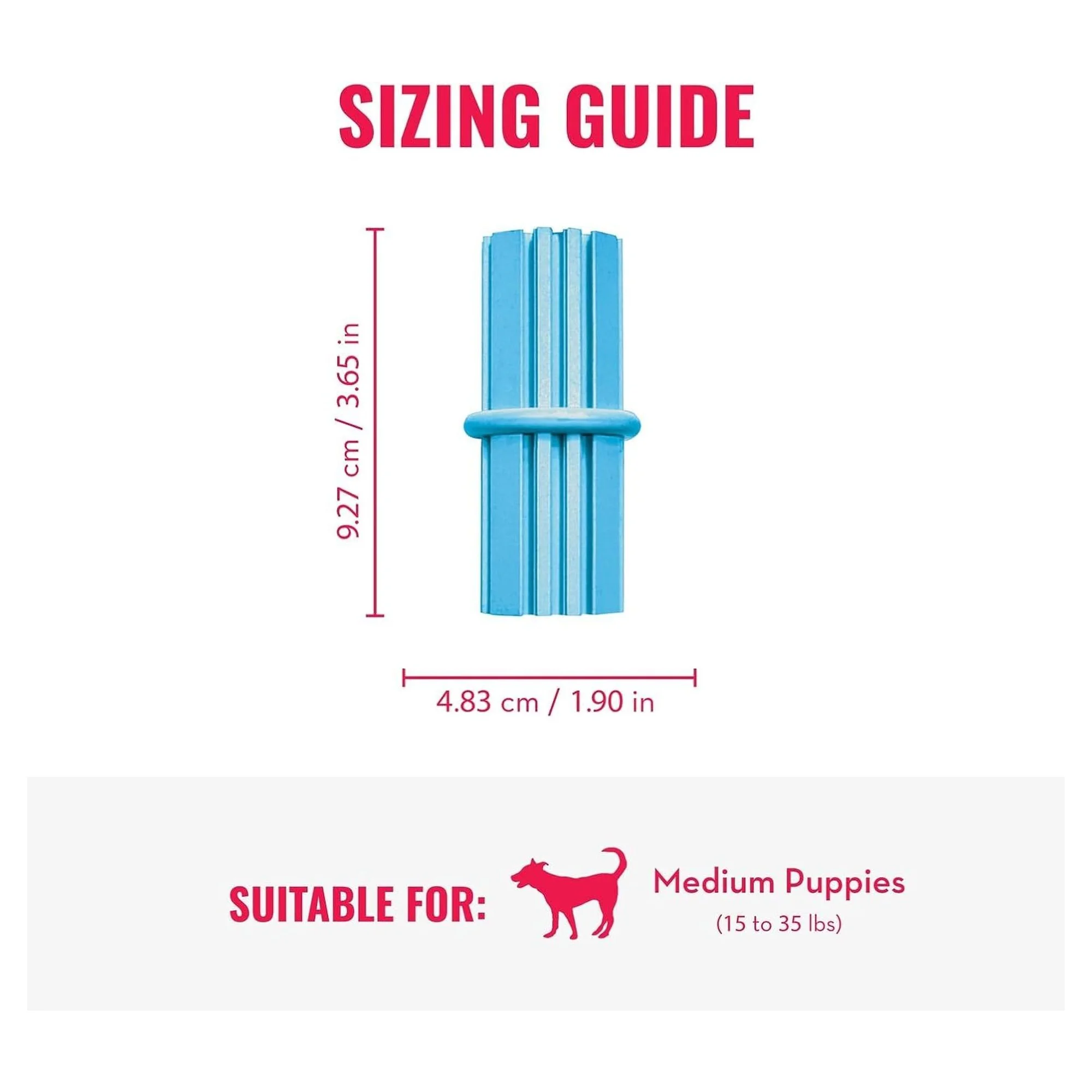 Kong Puppy Teething Stick Diş Temizliği Sağlayan Çok Amaçlı Yavru Köpek Oyuncağı M — Oyuncaklar, 120 g — Görsel 2