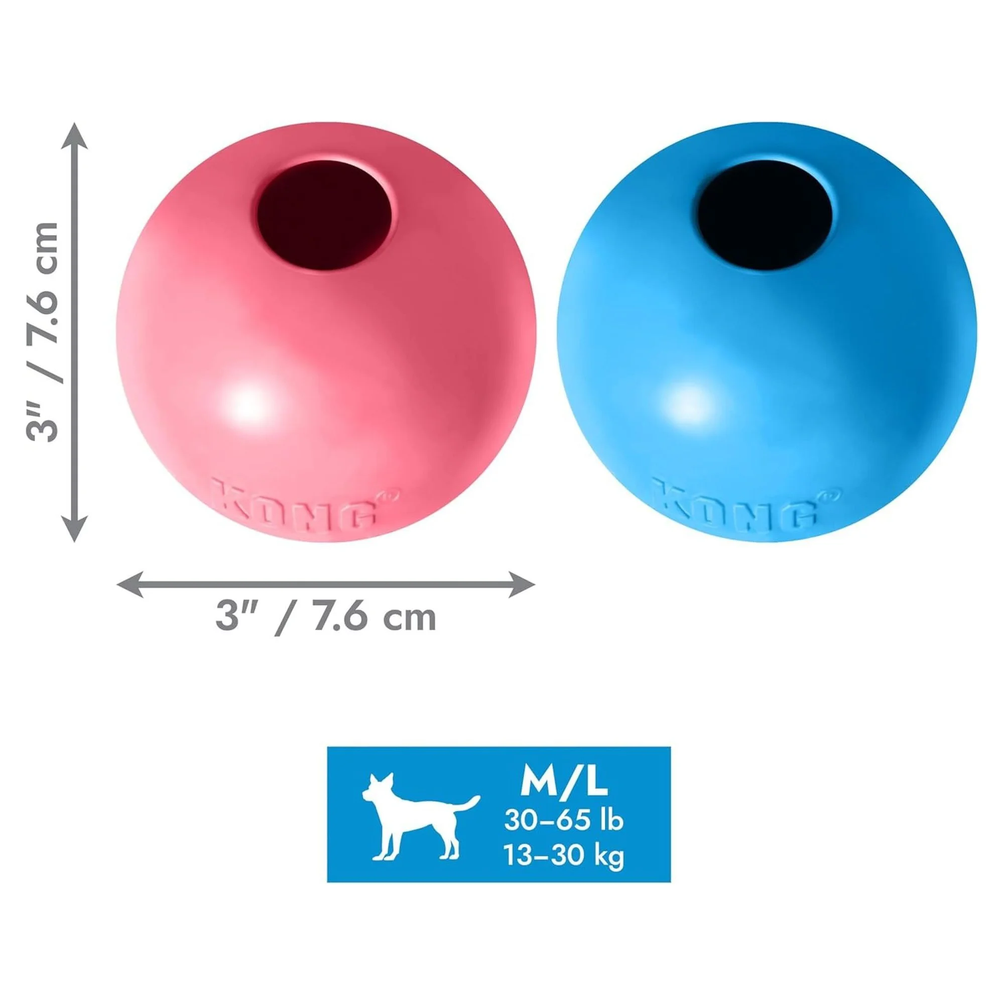 Kong Puppy Ball Delikli Top Şeklinde Çok Amaçlı Yavru Köpek Oyuncağı M/L — Toplar, 220 g — Görsel 2