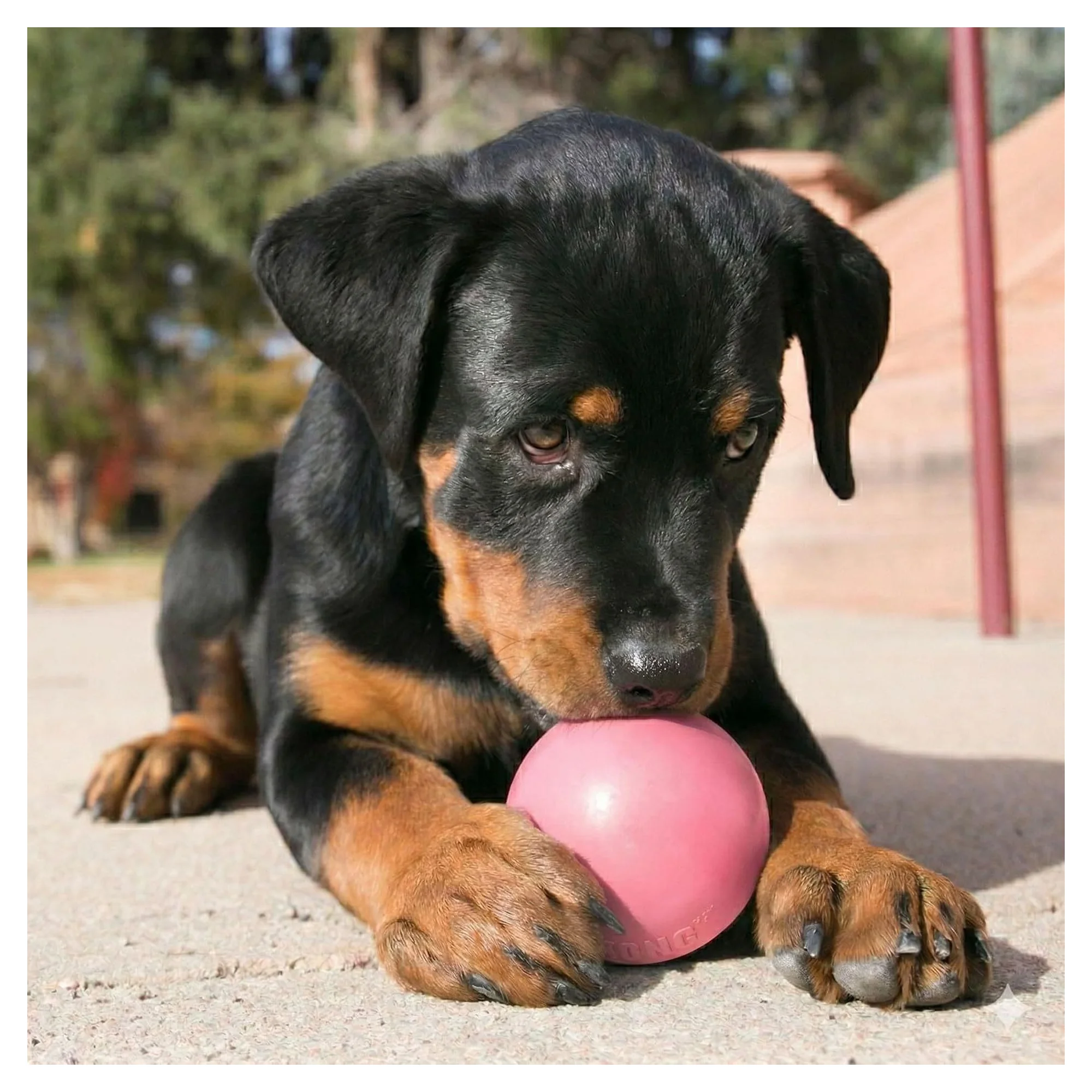 Kong Puppy Ball Delikli Top Şeklinde Çok Amaçlı Yavru Köpek Oyuncağı M/L — Toplar, 220 g — Görsel 4