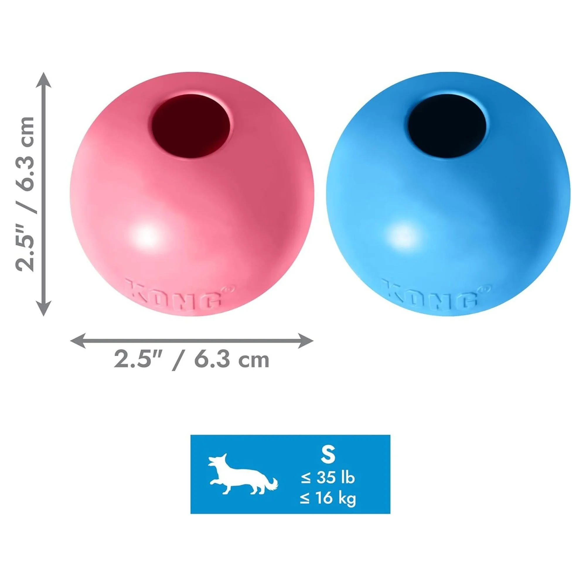 Kong Puppy Ball Delikli Top Şeklinde Çok Amaçlı Yavru Köpek Oyuncağı S — Toplar, 210 g — Görsel 2