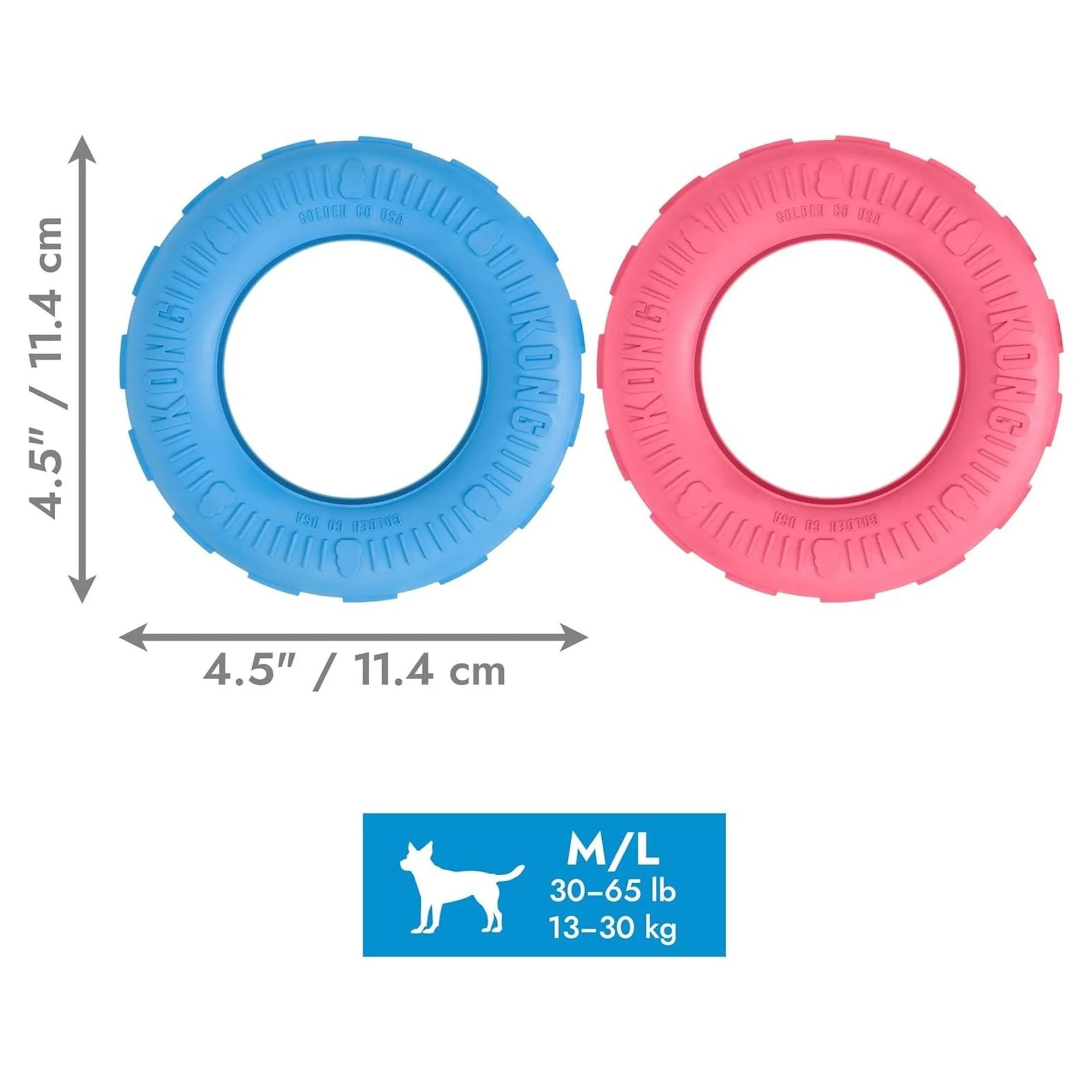 Kong Puppy Tires Delikli Tekerlek Şeklinde Yavru Köpek Oyuncağı M/L — Oyuncaklar, 270 g — Görsel 2