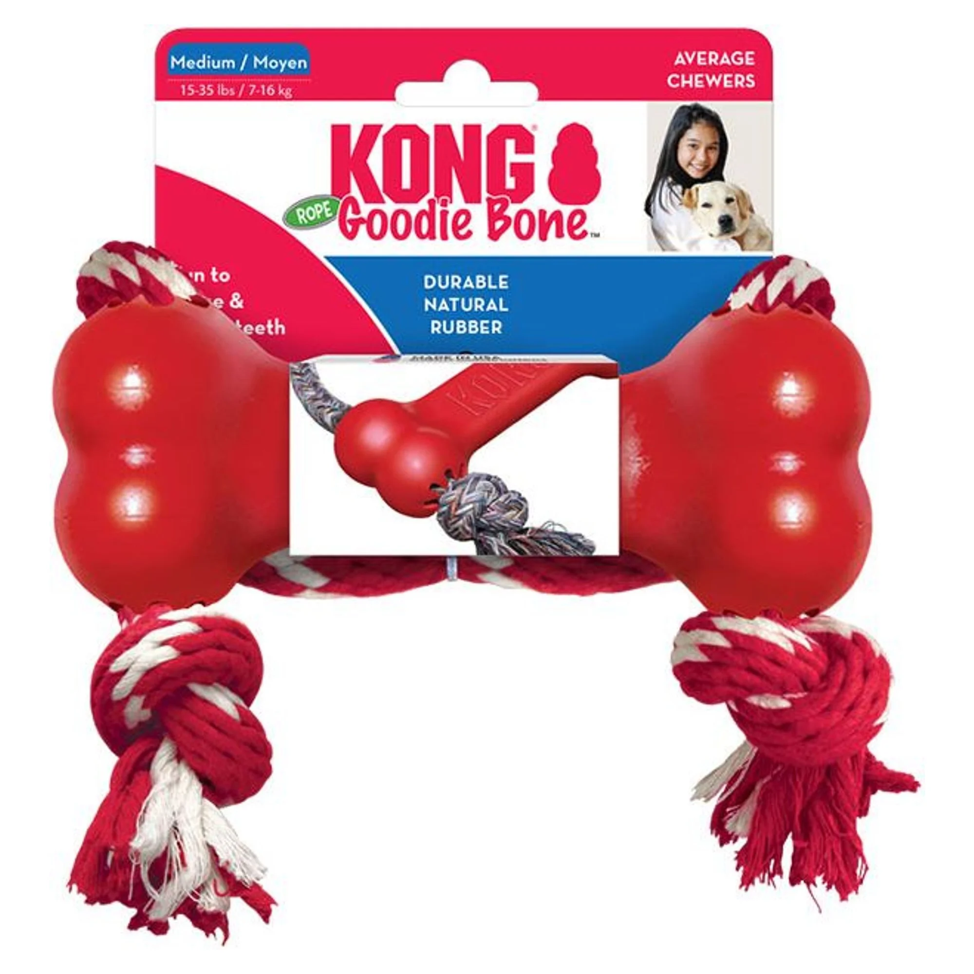 Kong Kong Goodie Bone Kemik Şeklinde Çok Amaçlı İp Sallantılı Köpek Diş İpi Oyuncağı M