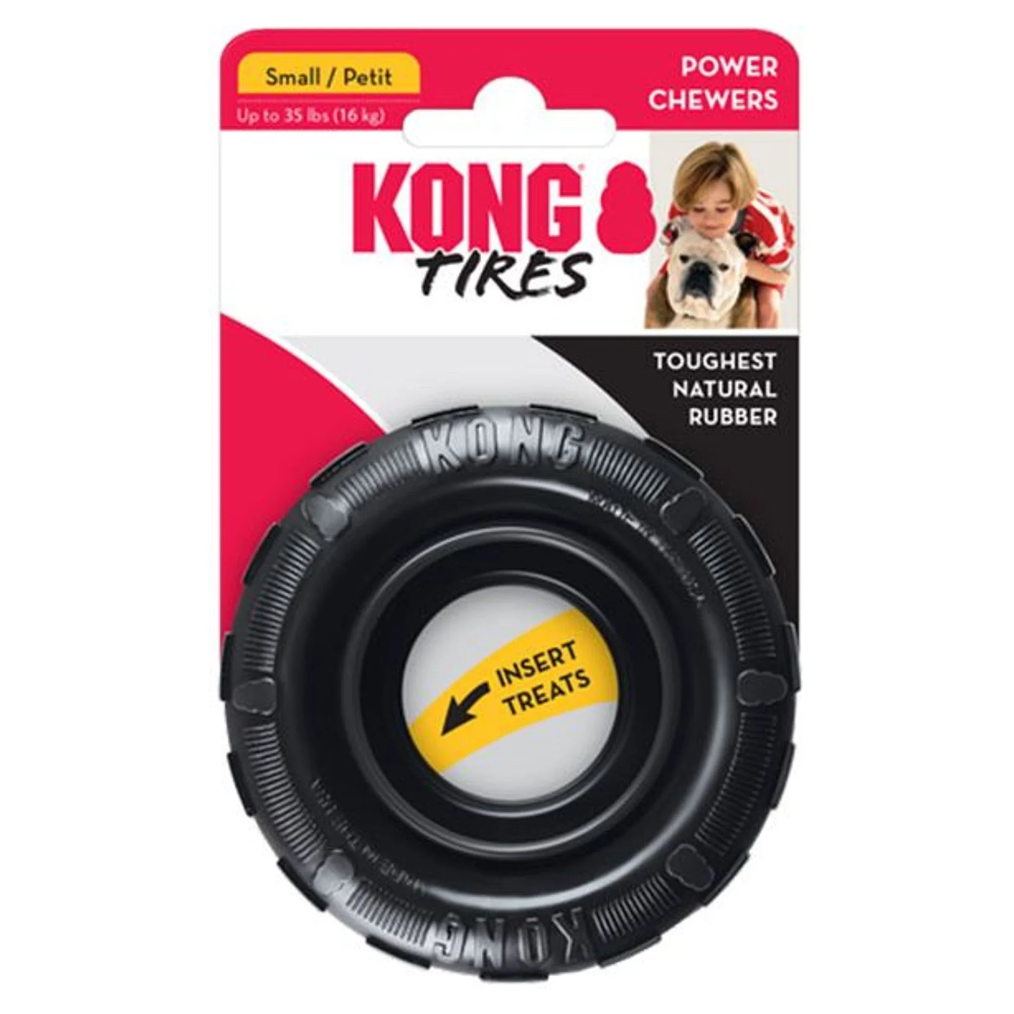 Kong Kong Extreme Tires Delikli Tekerlek Şeklinde Çok Amaçlı Köpek Oyuncağı Ultra Sert S